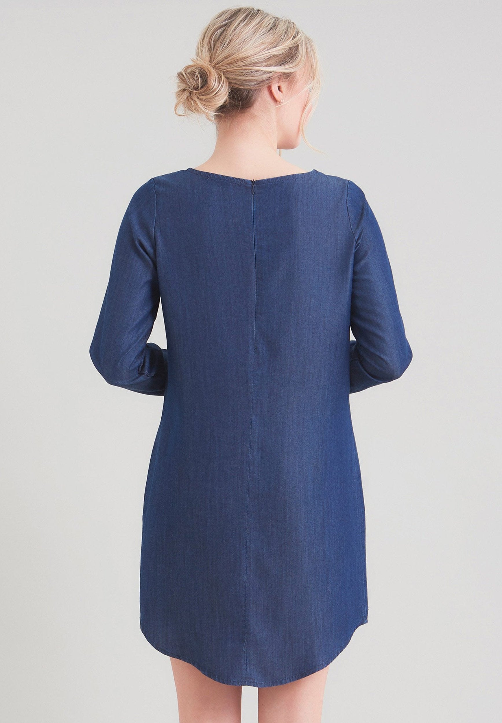 TENCEL™ Lyocell Langarm Jeanskleid