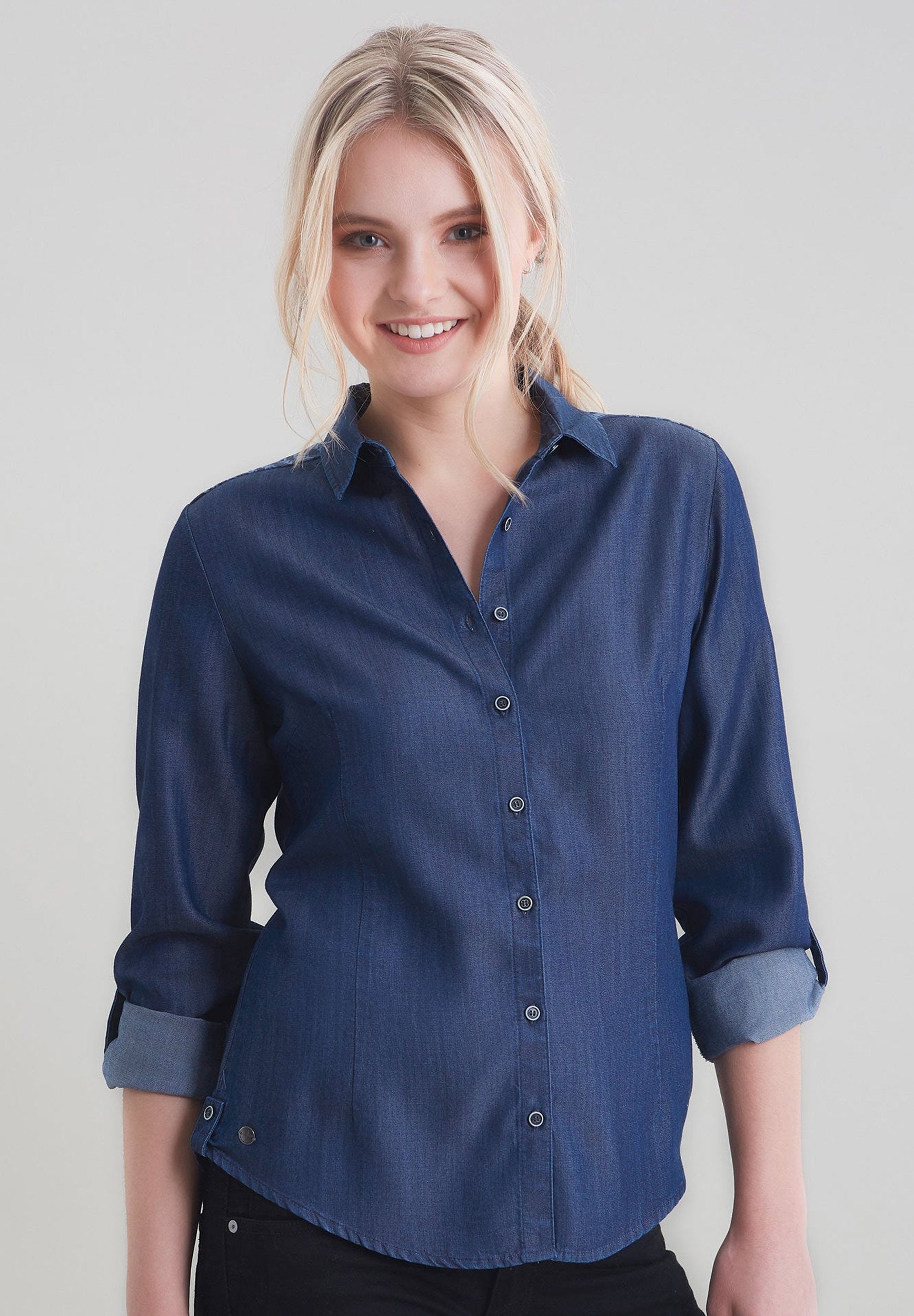 TENCEL™ Lyocell Jeansbluse in Denim Ware