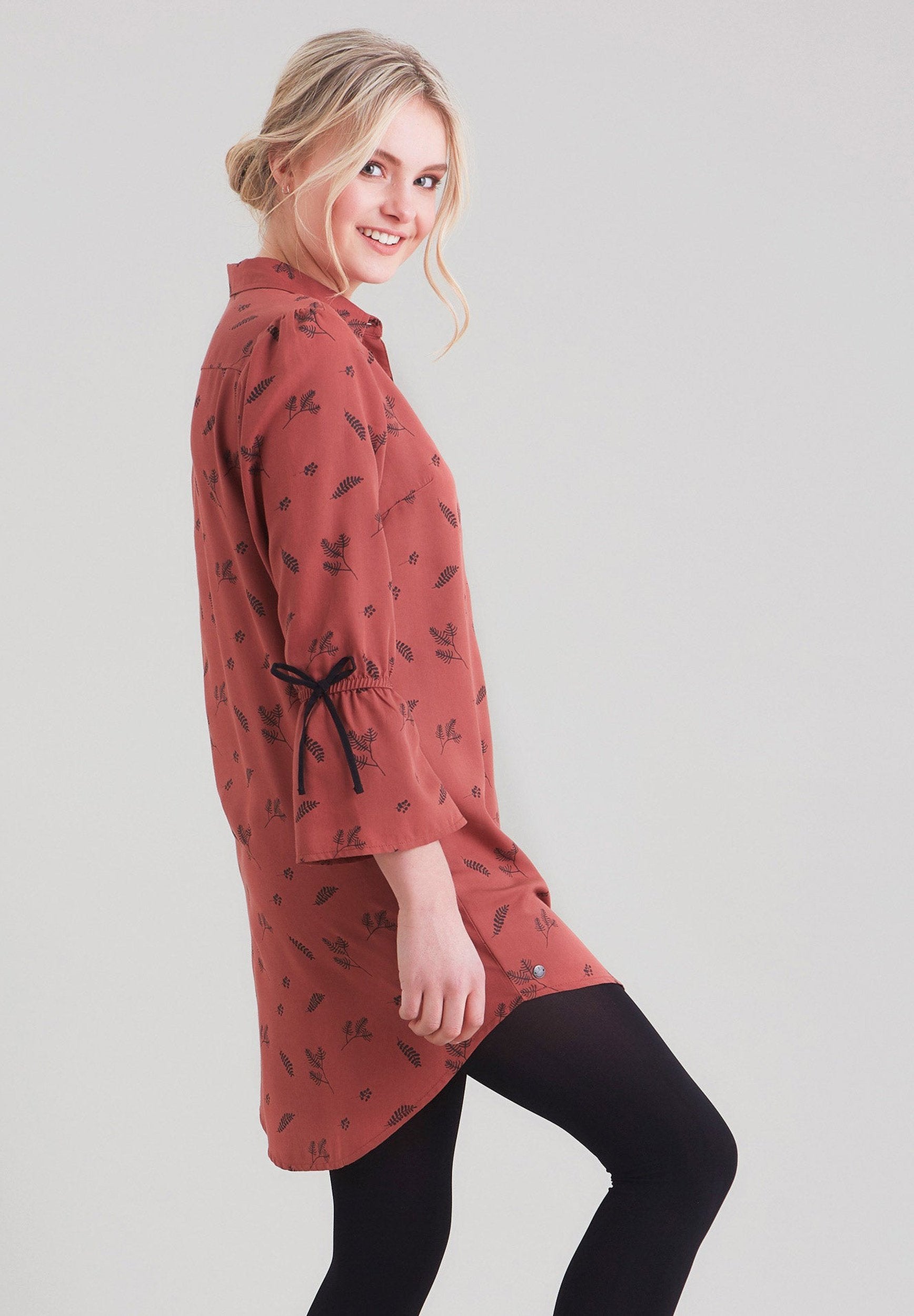 TENCEL™ Lyocell gemustertes Hemdkleid