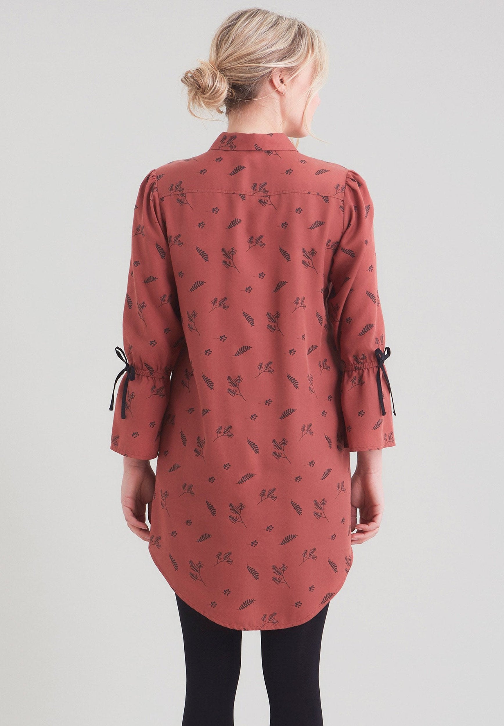 TENCEL™ Lyocell gemustertes Hemdkleid