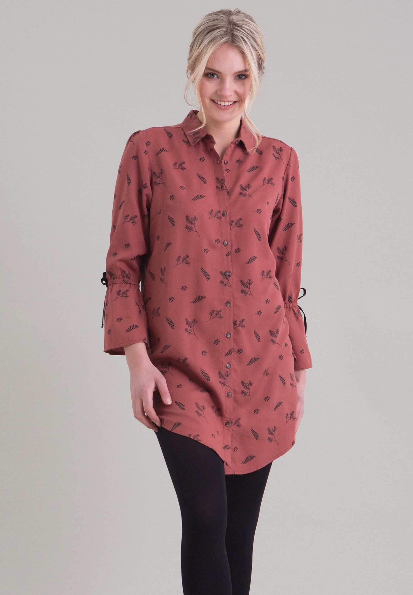 TENCEL™ Lyocell gemustertes Hemdkleid