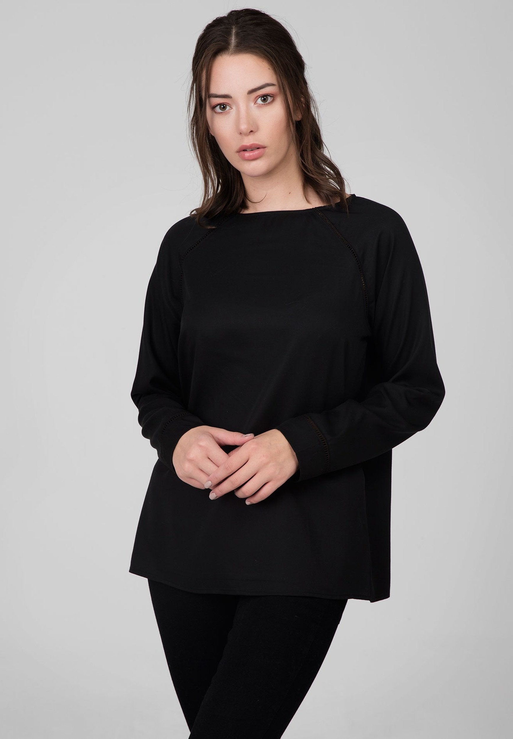 TENCEL™ Lyocell Langarm Blusenshirt