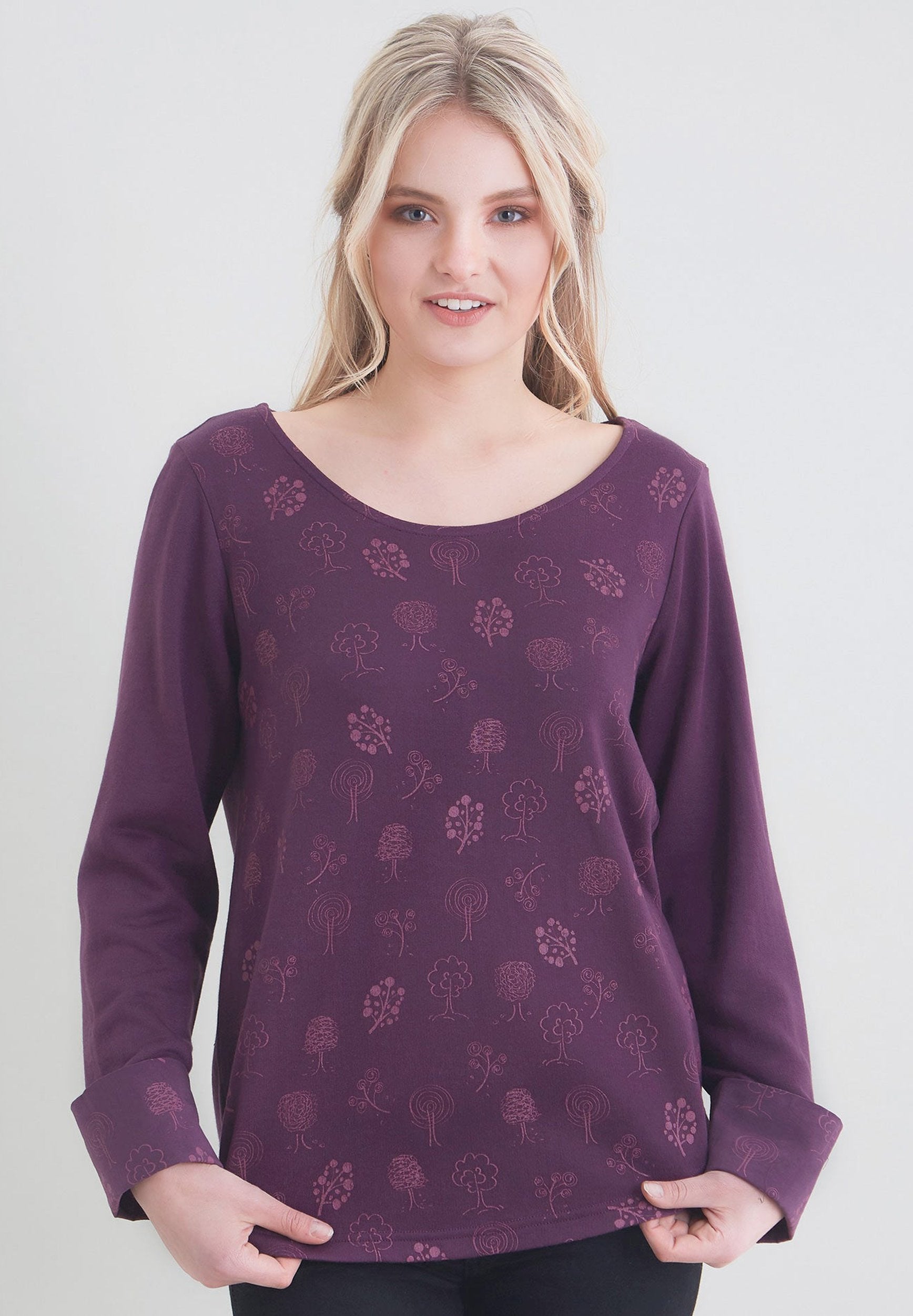 TENCEL™ Lyocell Rundhals Shirt mit All Over Print