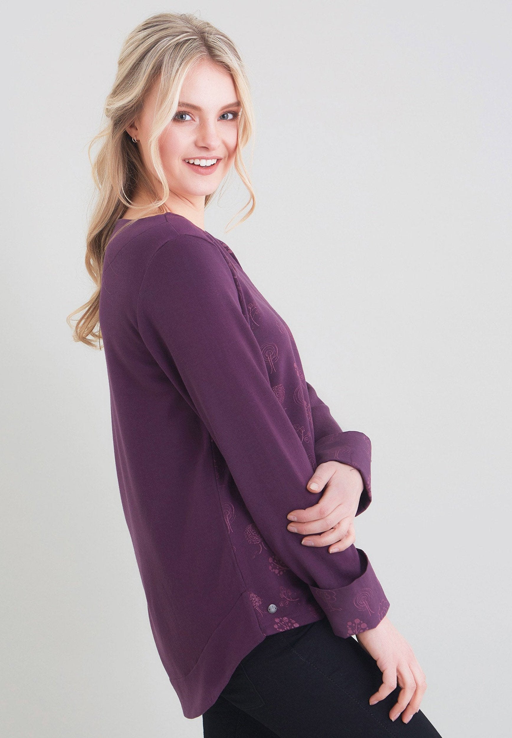 TENCEL™ Lyocell Rundhals Shirt mit All Over Print
