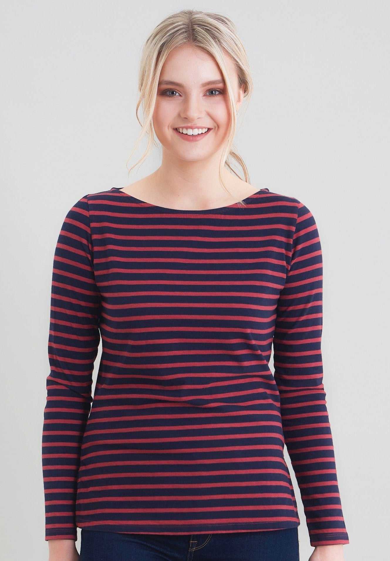 Langarmshirt mit coolem Ringel-look aus Bio-Baumwolle