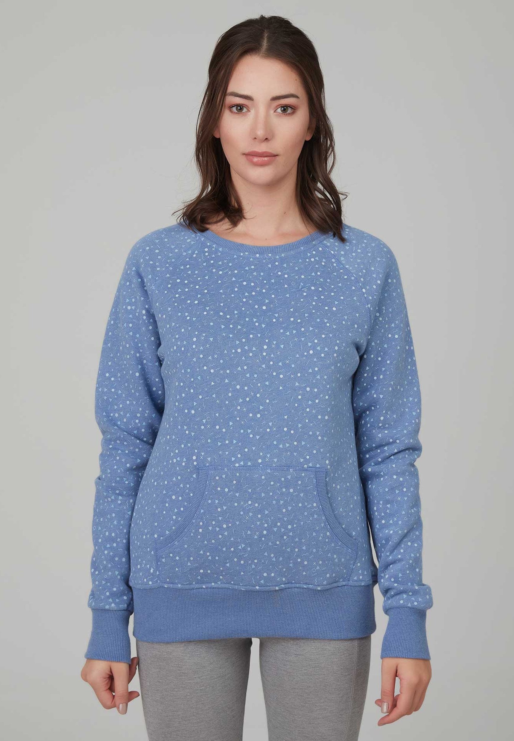Basic Sweatshirt mit All Over Print aus Bio-Baumwolle