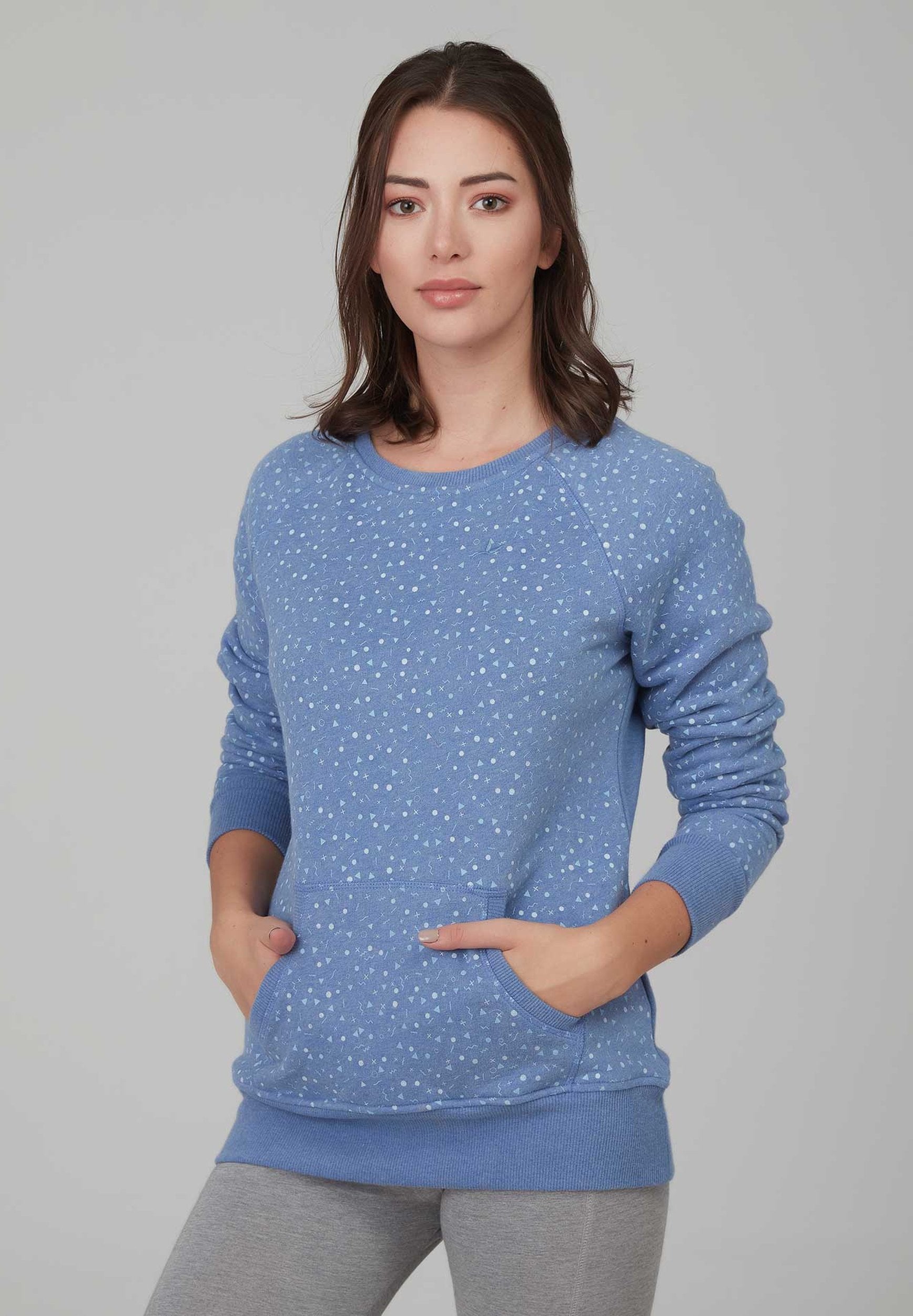 Basic Sweatshirt mit All Over Print aus Bio-Baumwolle