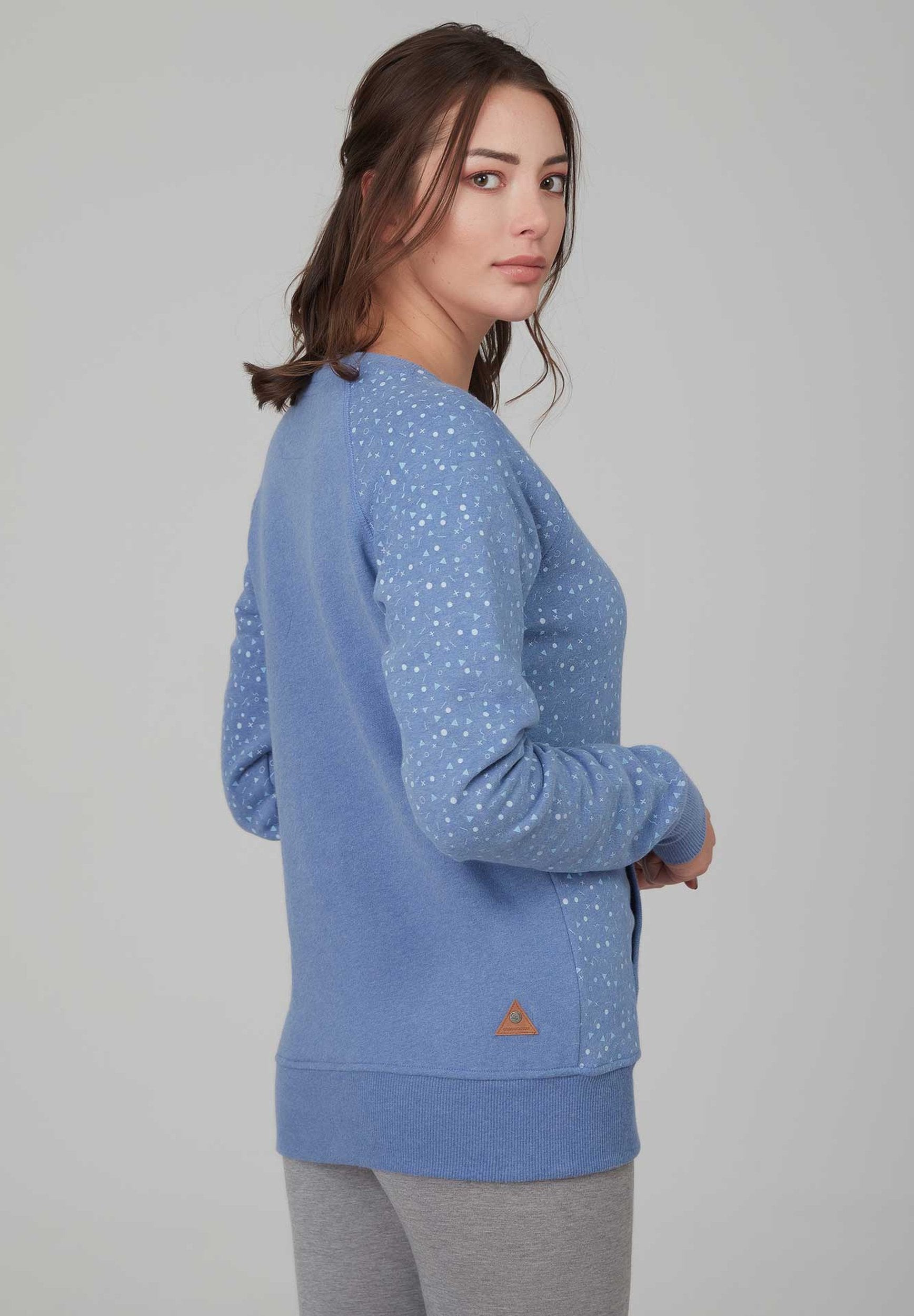 Basic Sweatshirt mit All Over Print aus Bio-Baumwolle