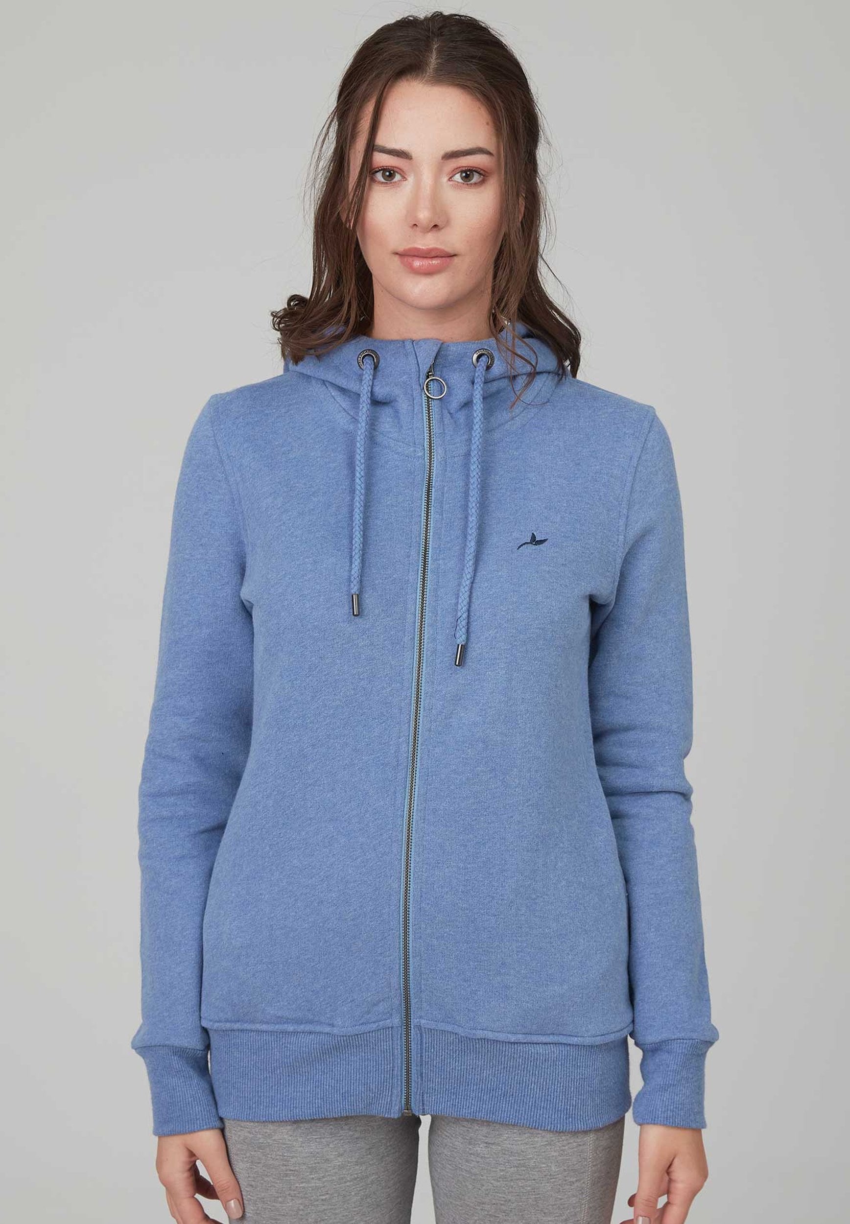 Kapuzensweatjacke aus Bio-Baumwolle Meliert