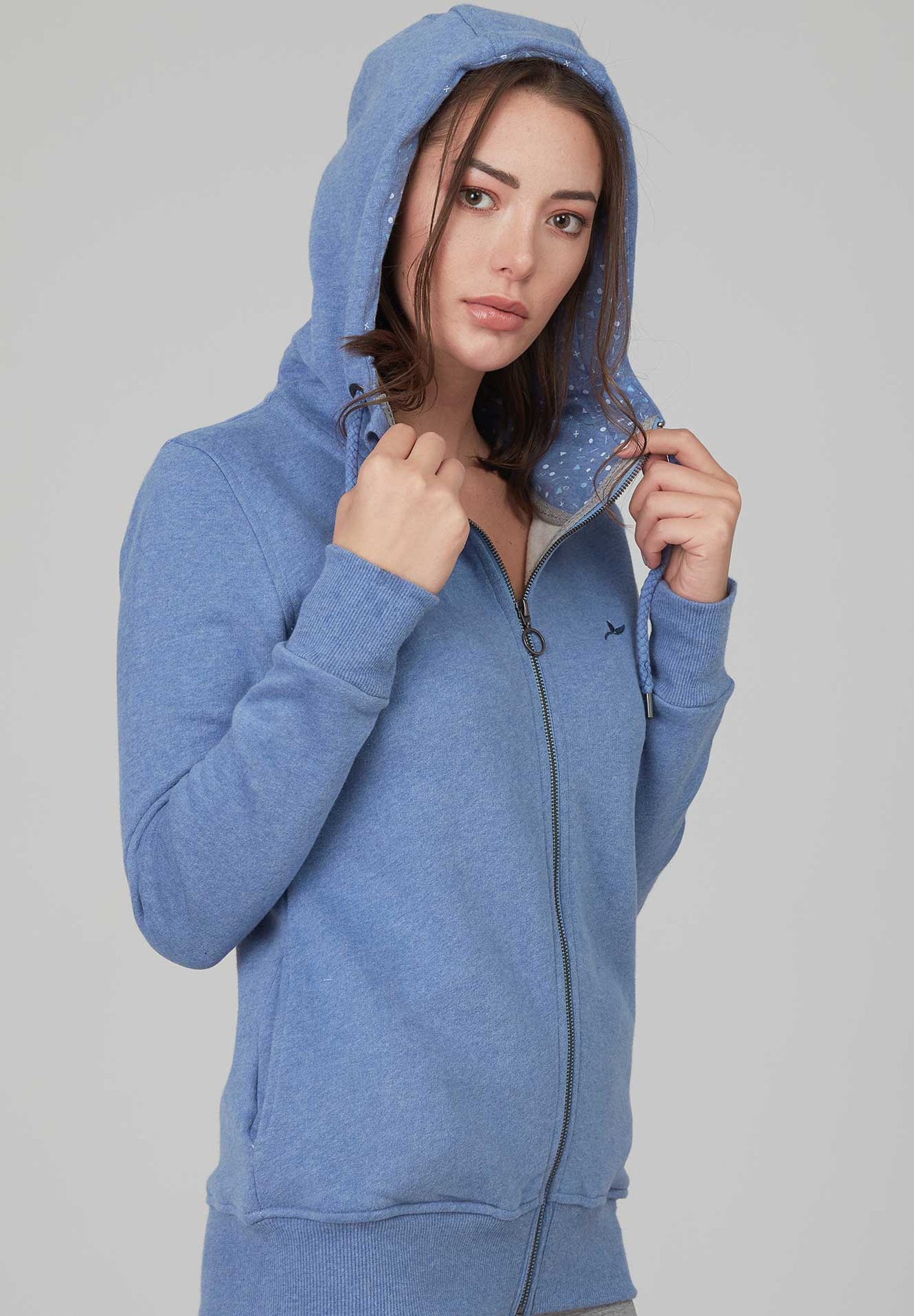 Kapuzensweatjacke aus Bio-Baumwolle Meliert