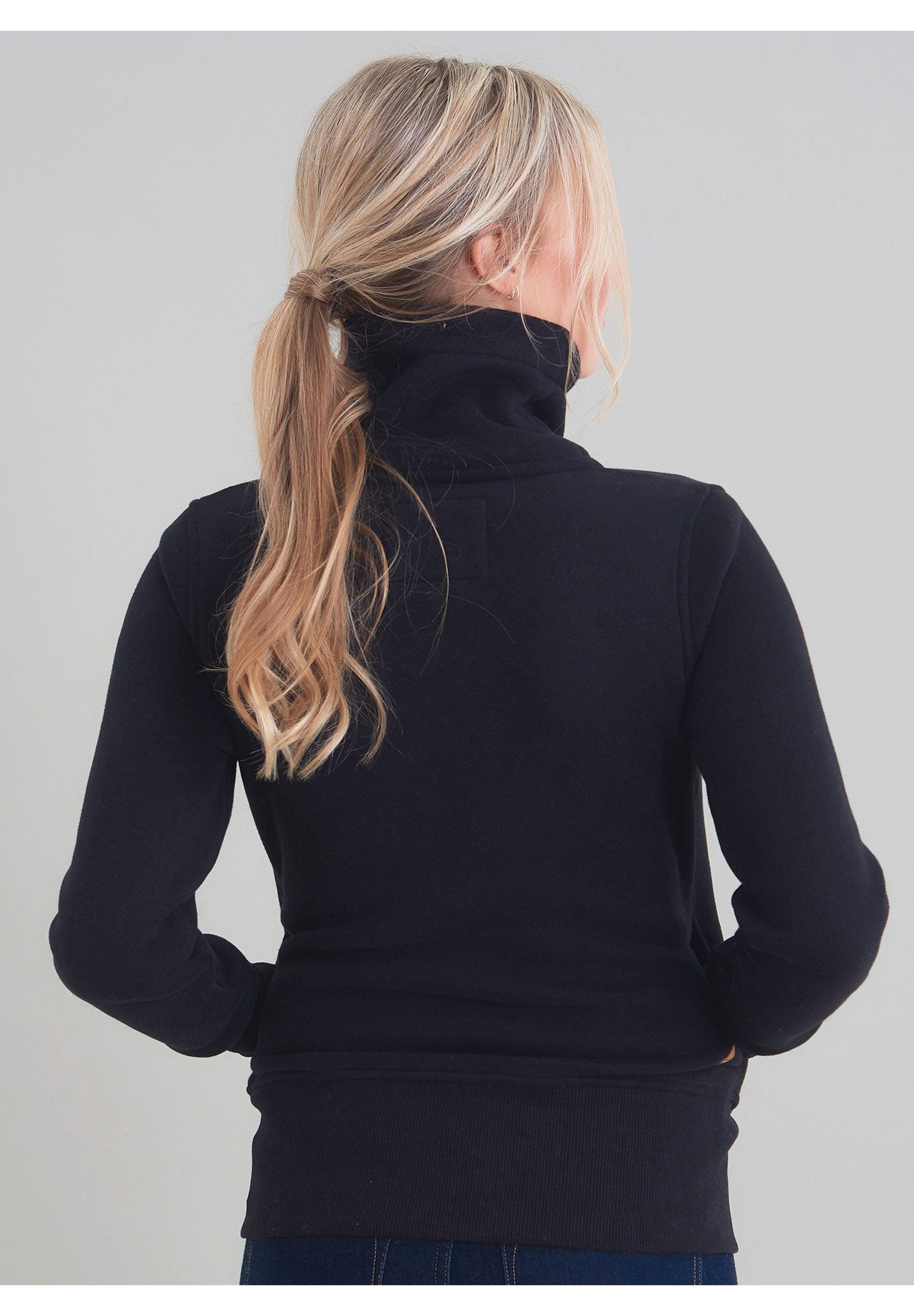 Sweatshirt aus Bio-Baumwolle Rollkragen und Reißverschluss