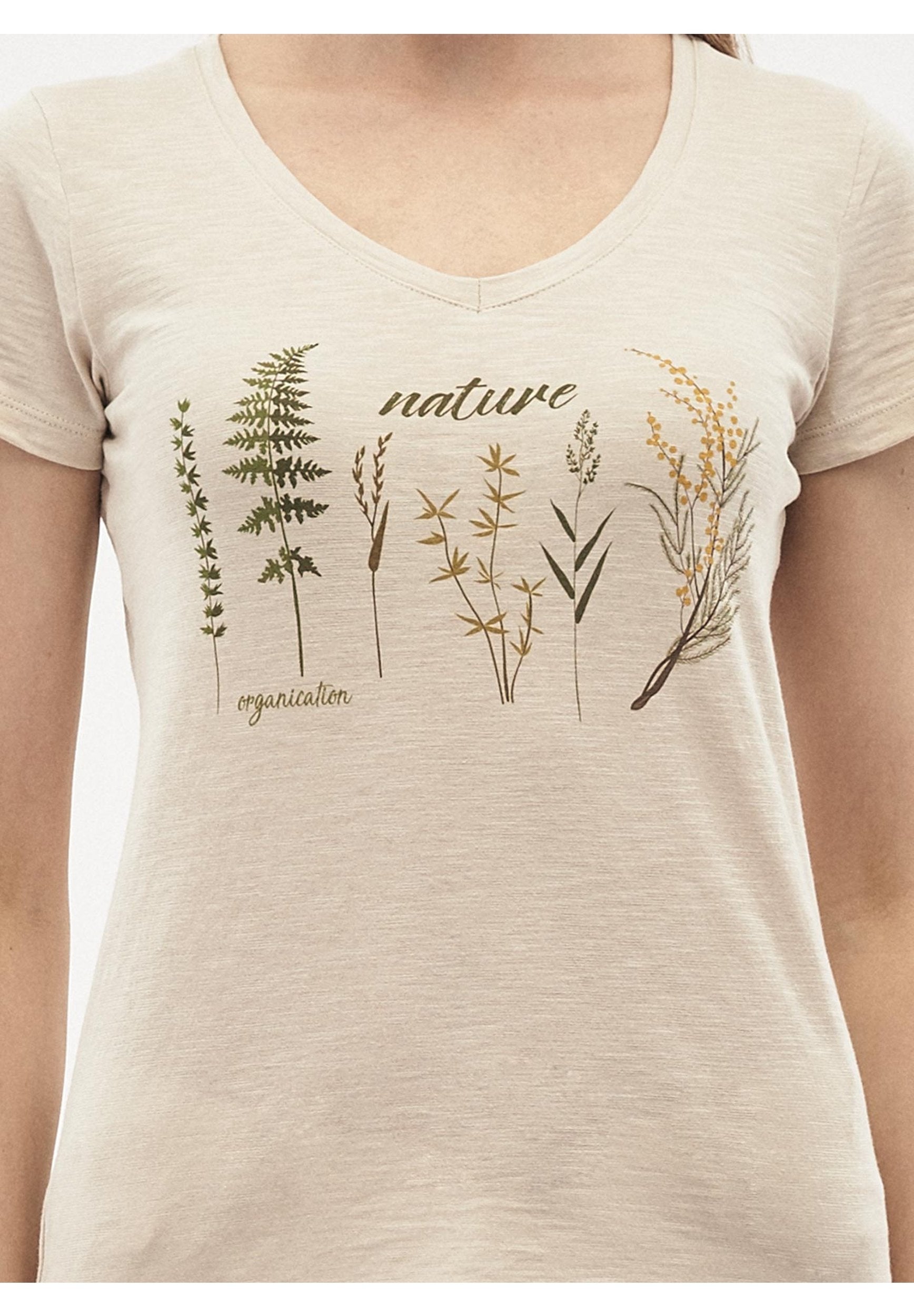 T-Shirt aus Bio-Baumwolle mit V-Ausschnitt
