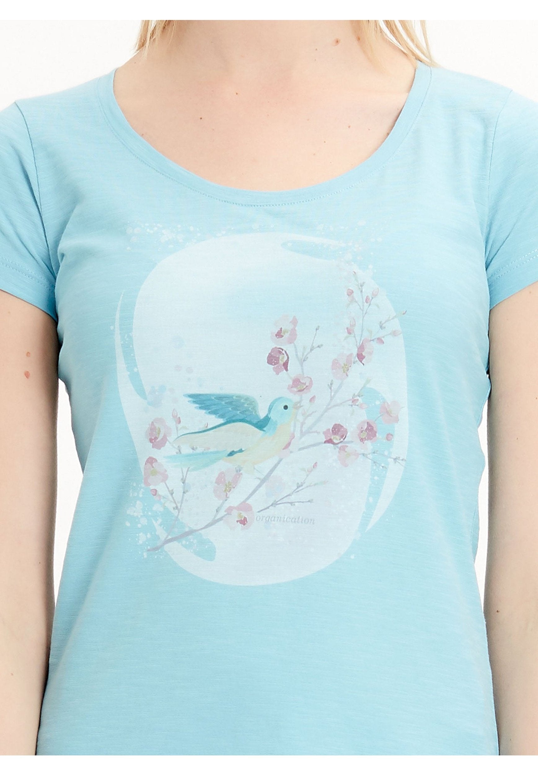 T-Shirt aus Bio-Baumwolle mit Vogel-Print