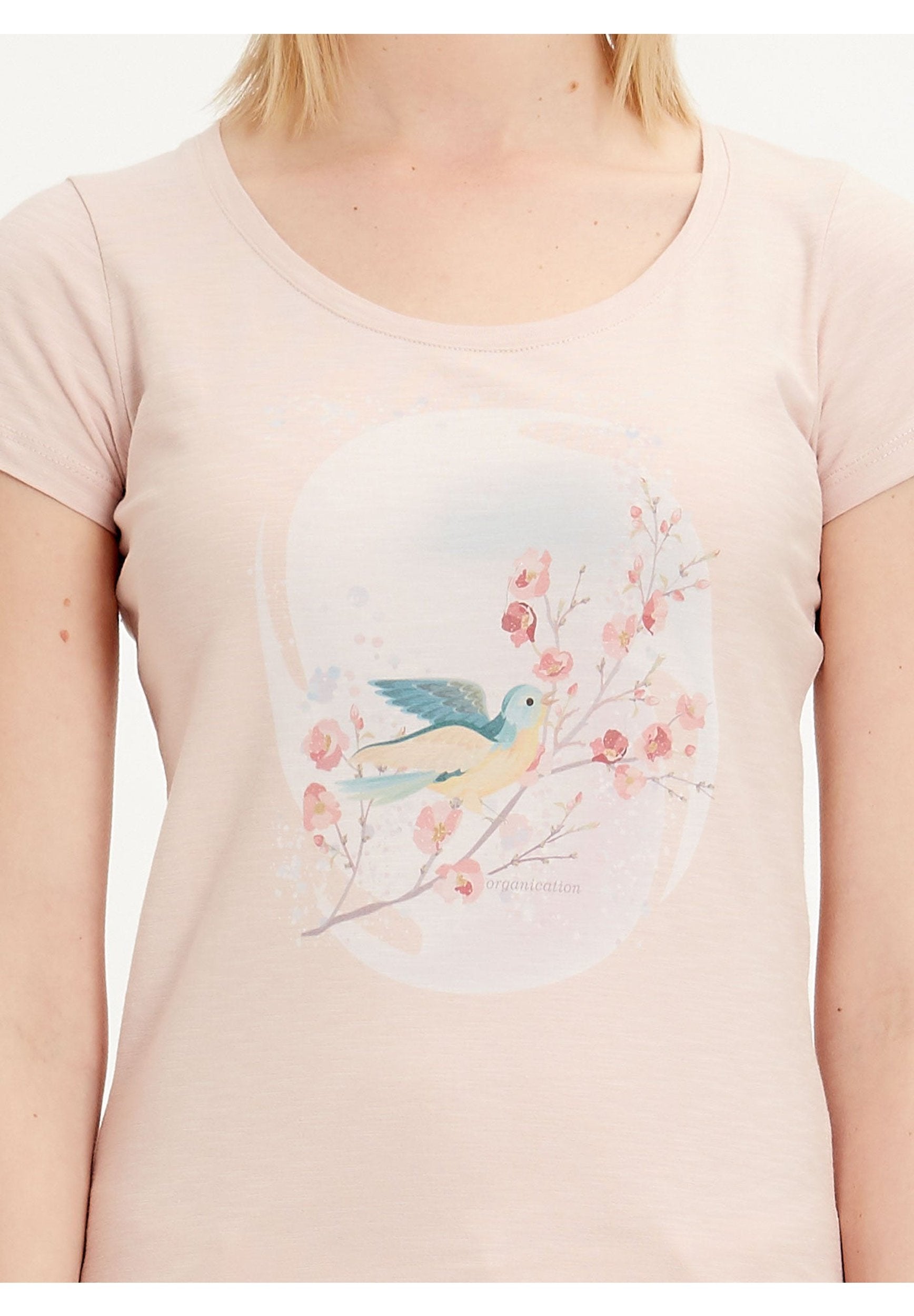 T-Shirt aus Bio-Baumwolle mit Vogel-Print