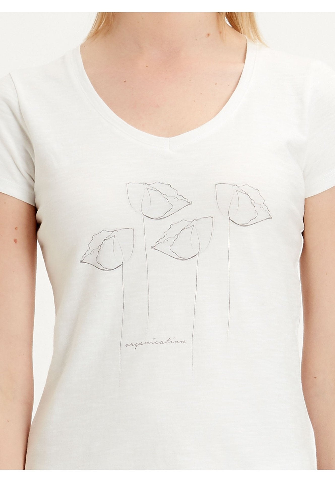 T-Shirt aus Bio-Baumwolle mit Mohnblumen-Print