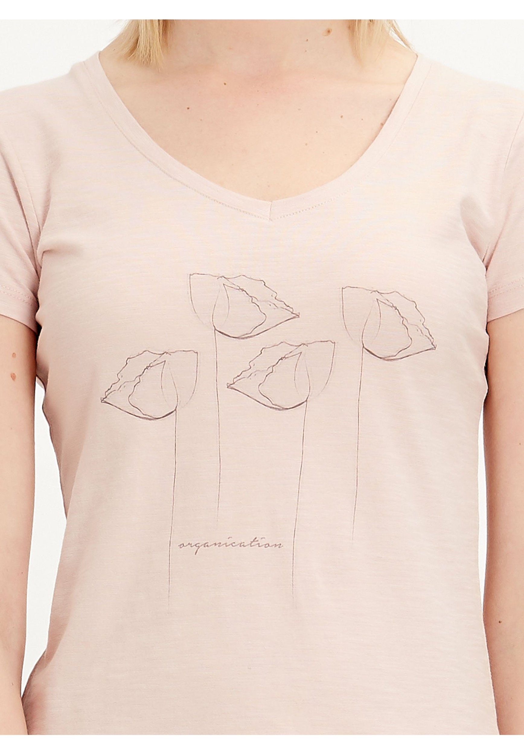 T-Shirt aus Bio-Baumwolle mit Mohnblumen-Print