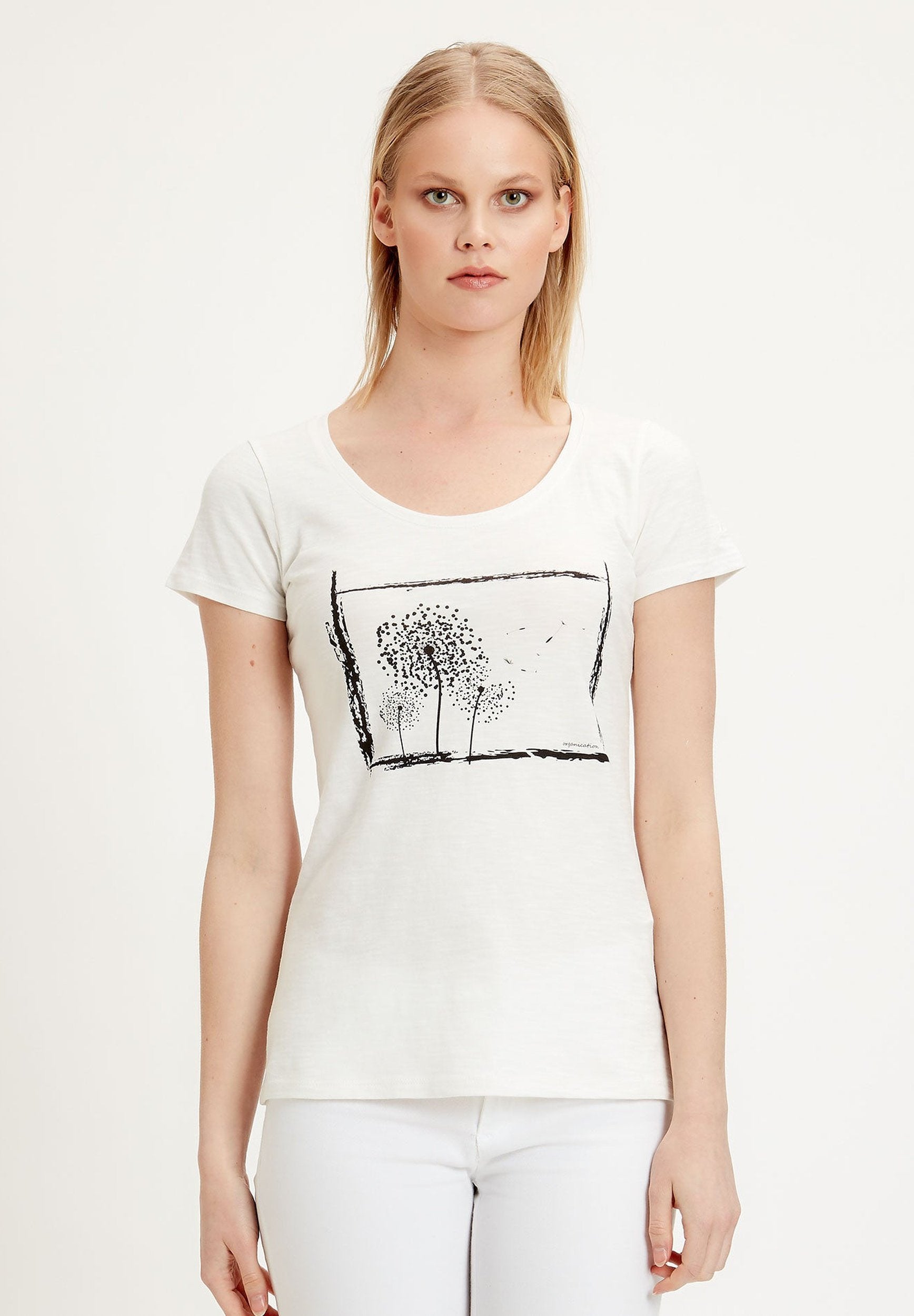 T-Shirt aus Bio-Baumwolle mit Löwenzahn-Print