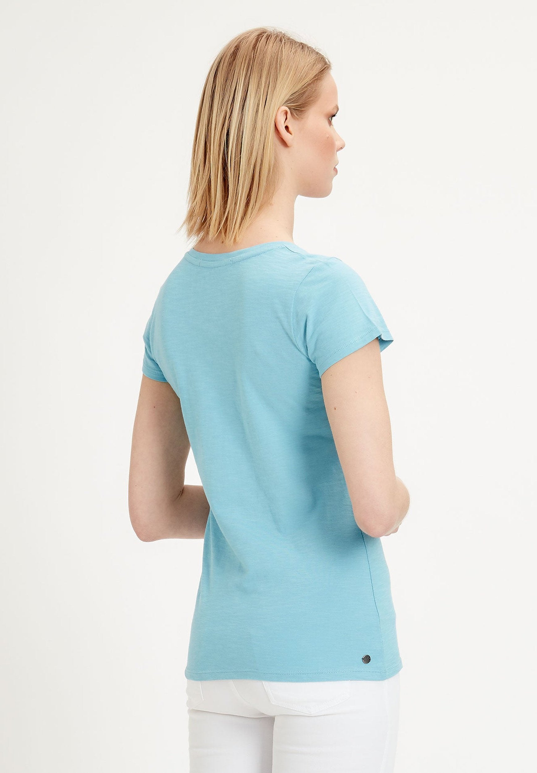 Basic T-Shirt aus Bio-Baumwolle mit V-Ausschnitt