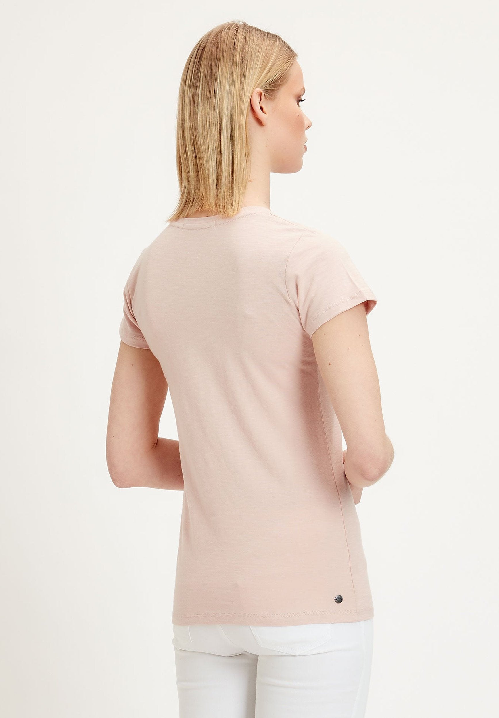Basic T-Shirt aus Bio-Baumwolle mit V-Ausschnitt