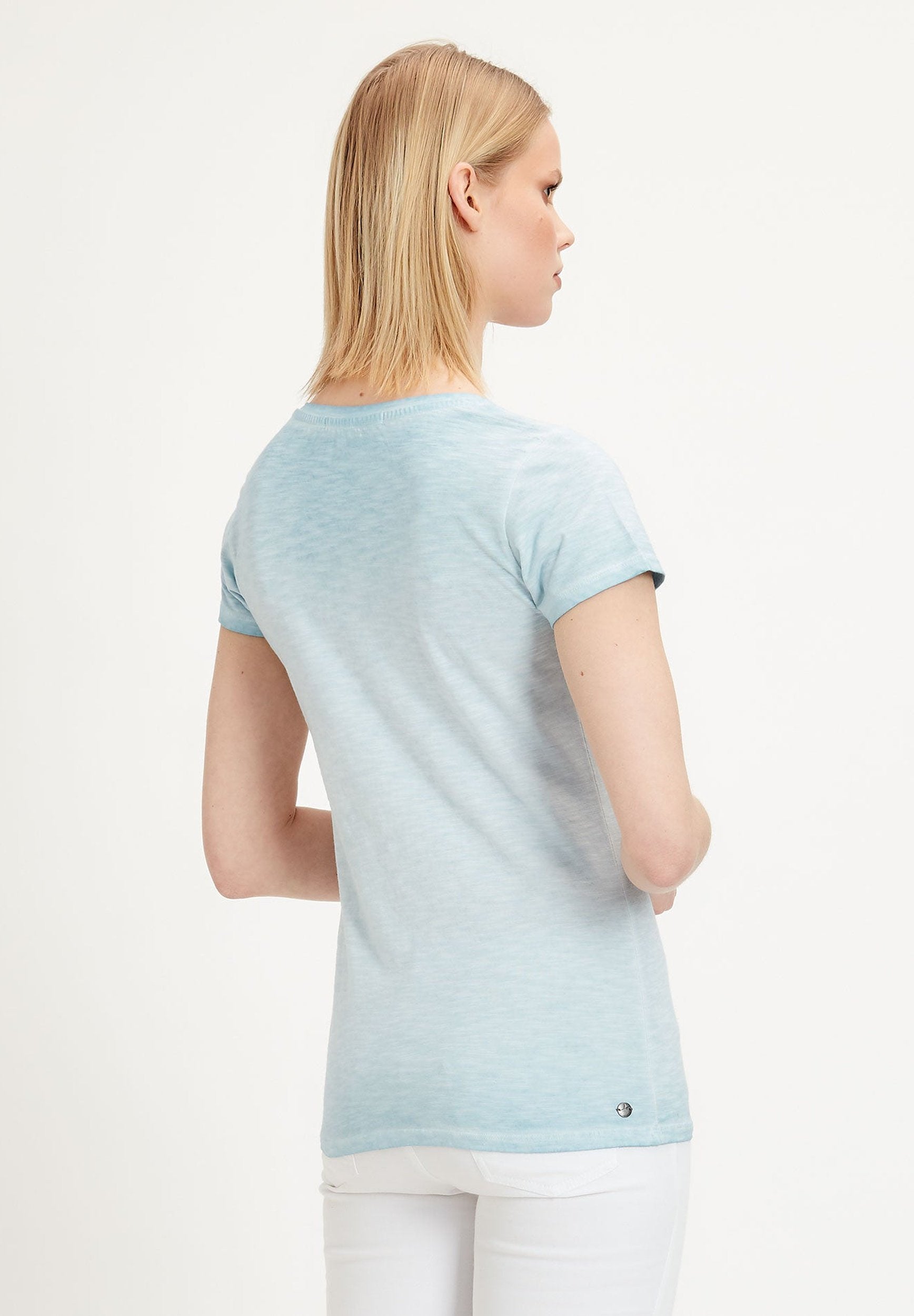 Garment Dyed T-Shirt aus Bio-Baumwolle mit Baum-Print