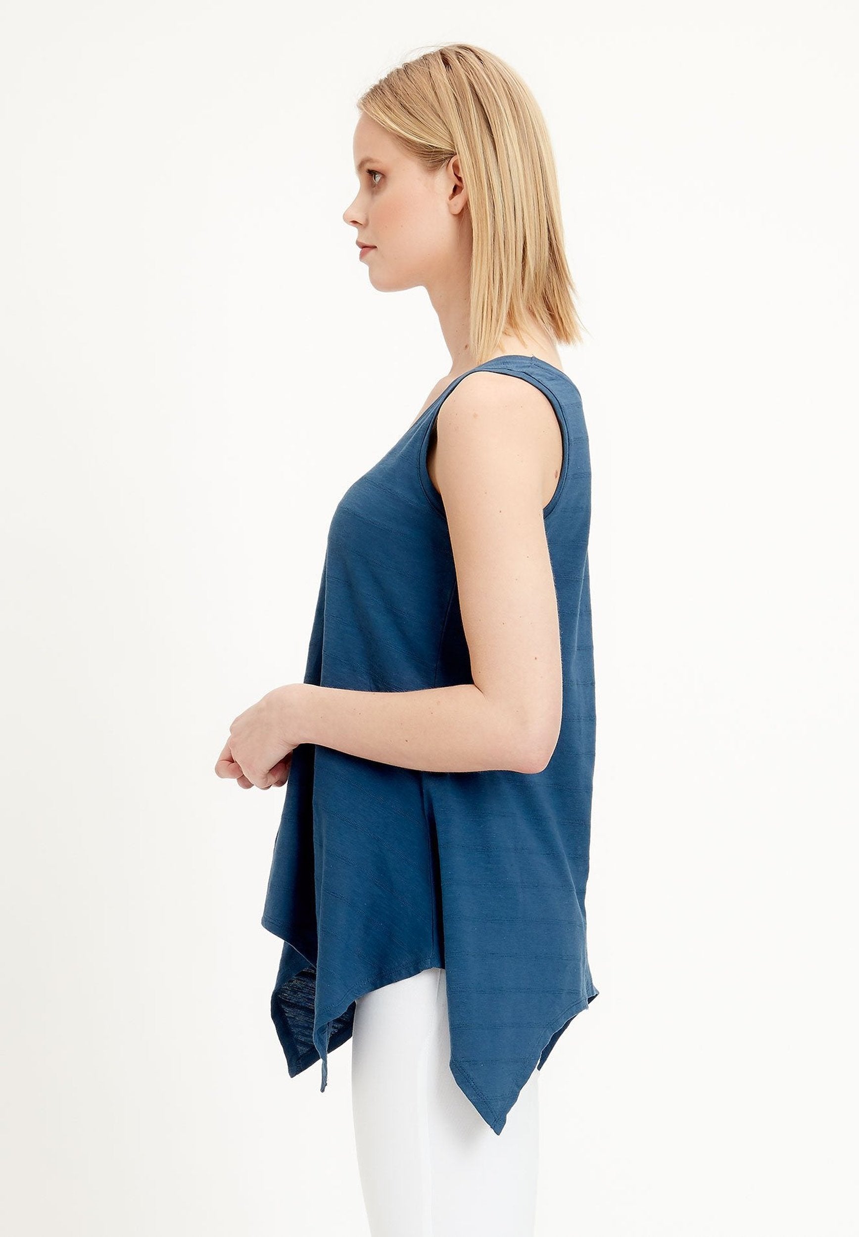 Tank-Top aus Bio-Baumwolle mit Asymmetrischem Saum
