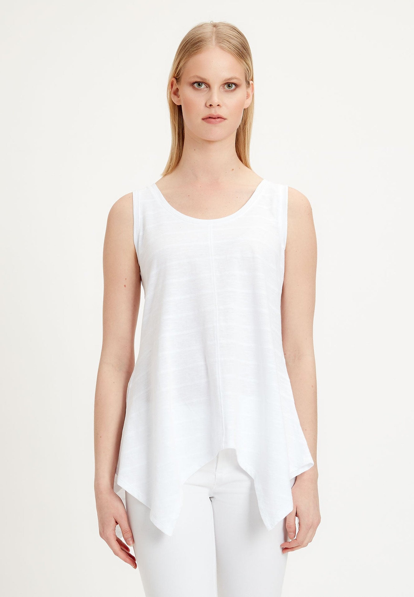 Tank-Top aus Bio-Baumwolle mit Asymmetrischem Saum