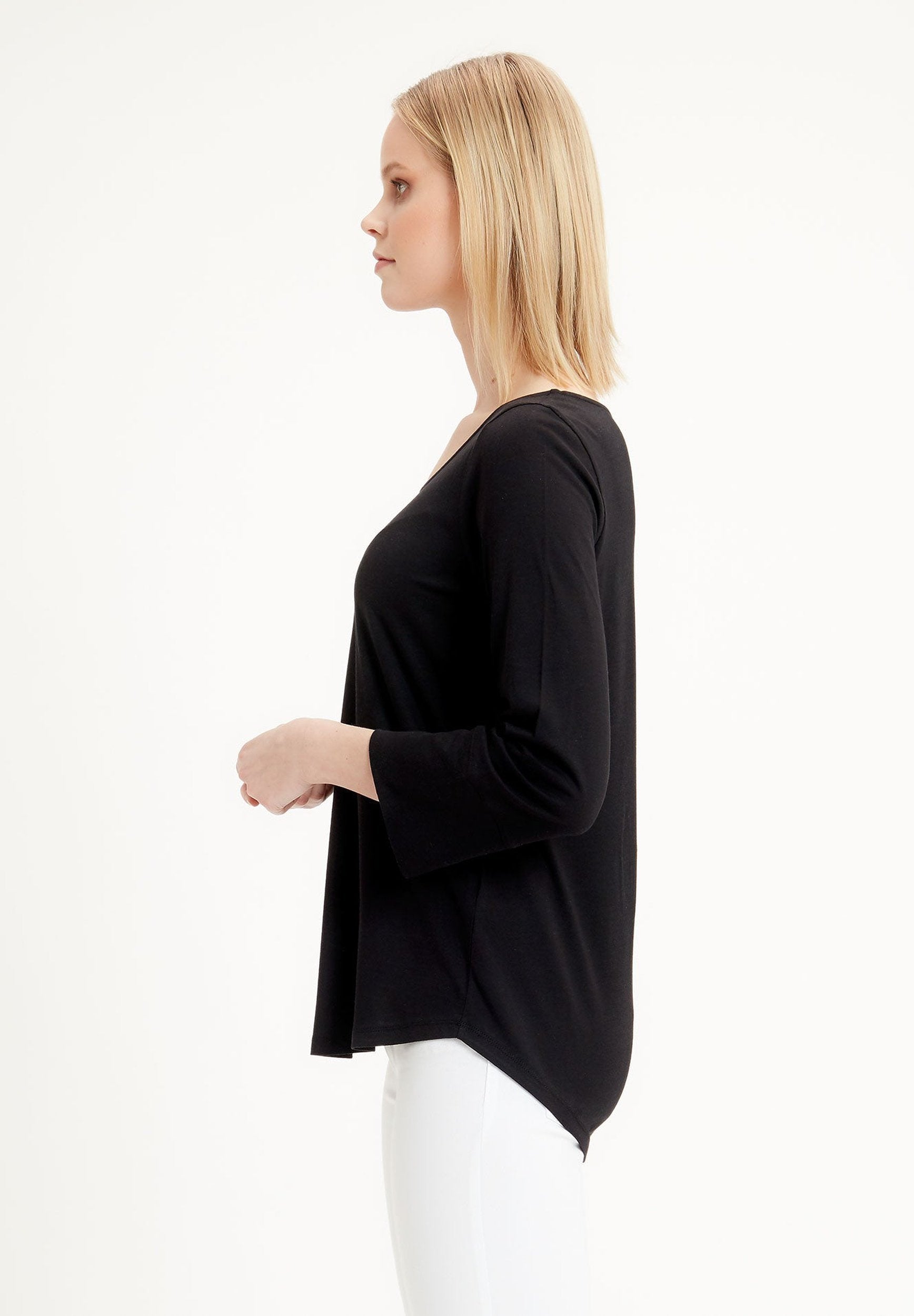 T-Shirt aus TENCEL™ Lyocell-Mix mit 3/4-Arm