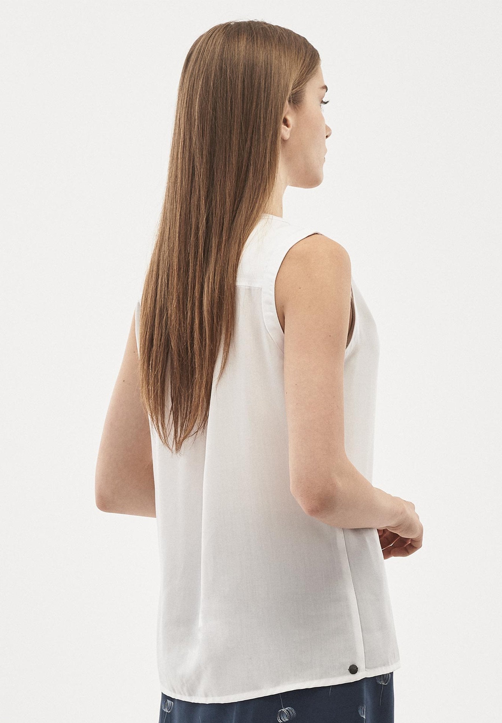 Blusentop aus TENCEL™ Lyocell mit durchgehender Knopfleiste