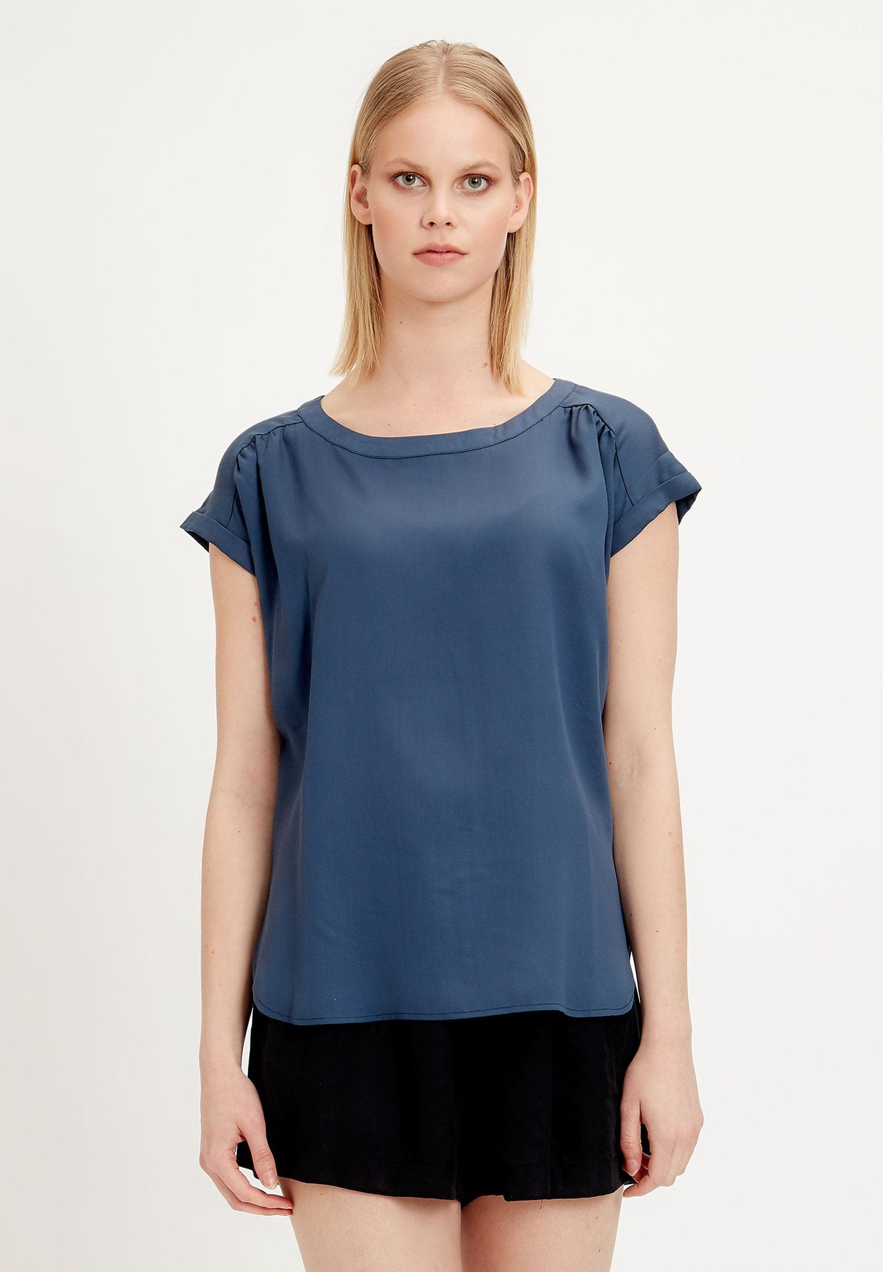 Kurzarm Bluse aus TENCEL™ Lyocell