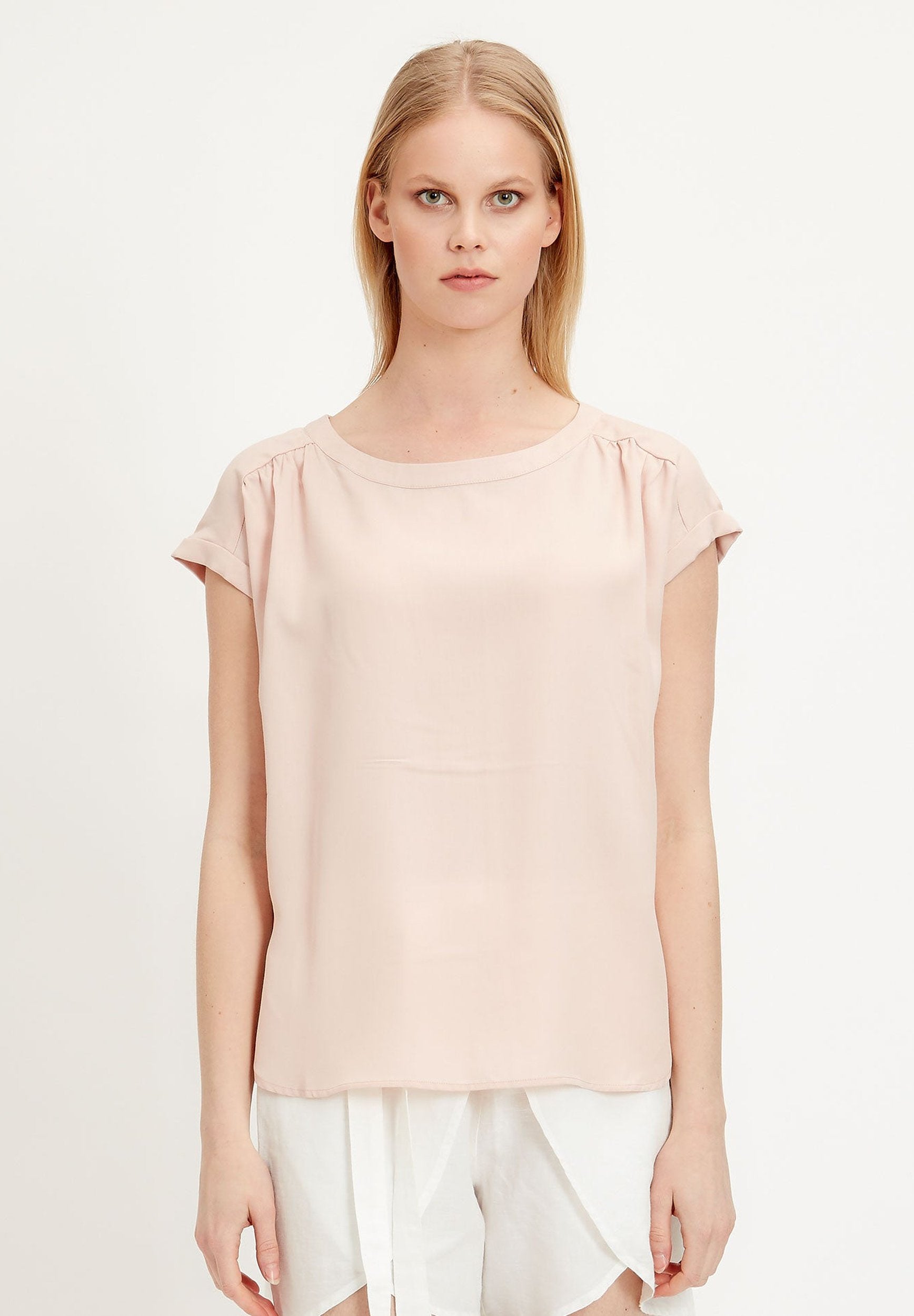 Kurzarm Bluse aus TENCEL™ Lyocell