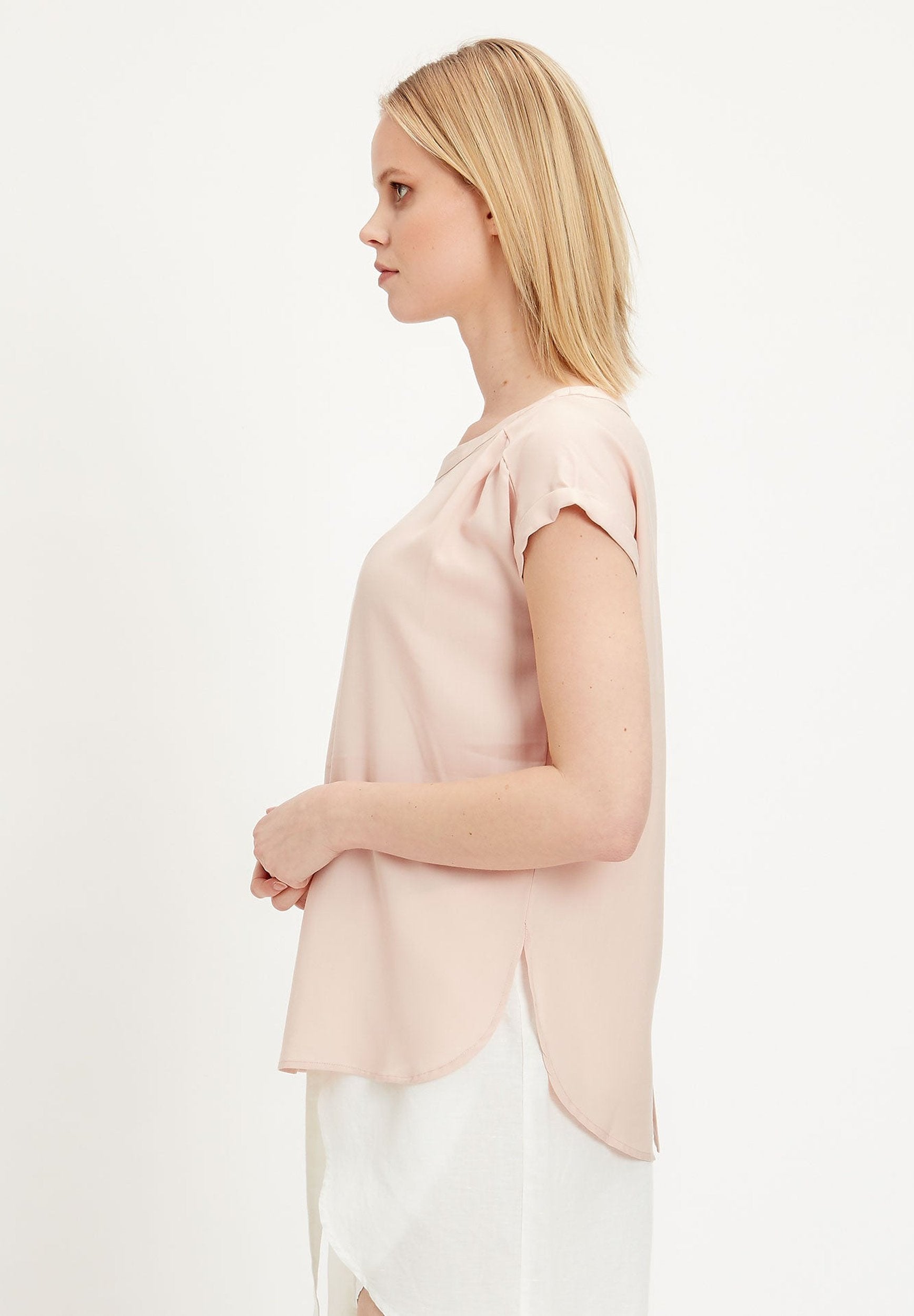 Kurzarm Bluse aus TENCEL™ Lyocell