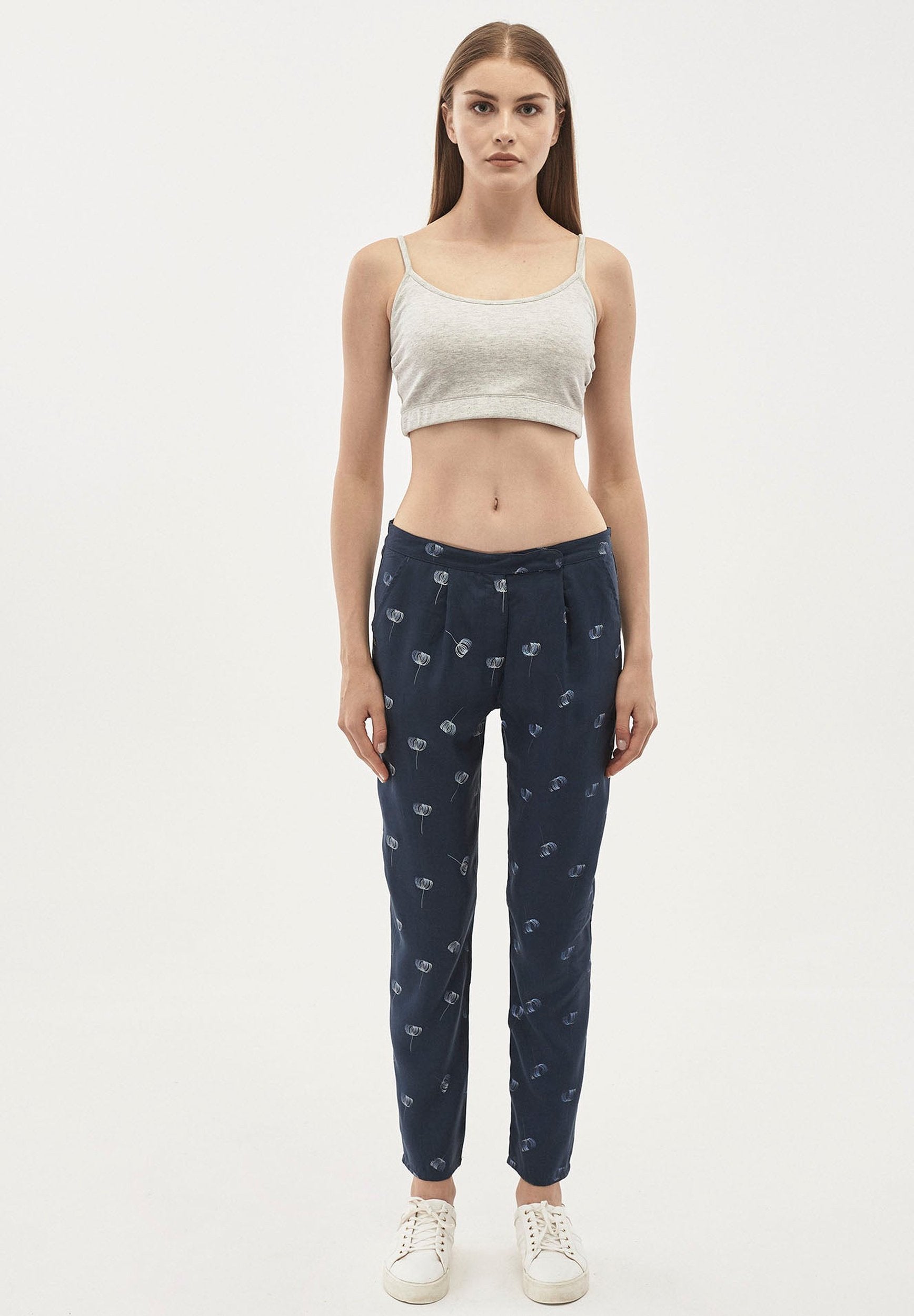 Hose aus TENCEL™ Lyocell mit Allover-Print