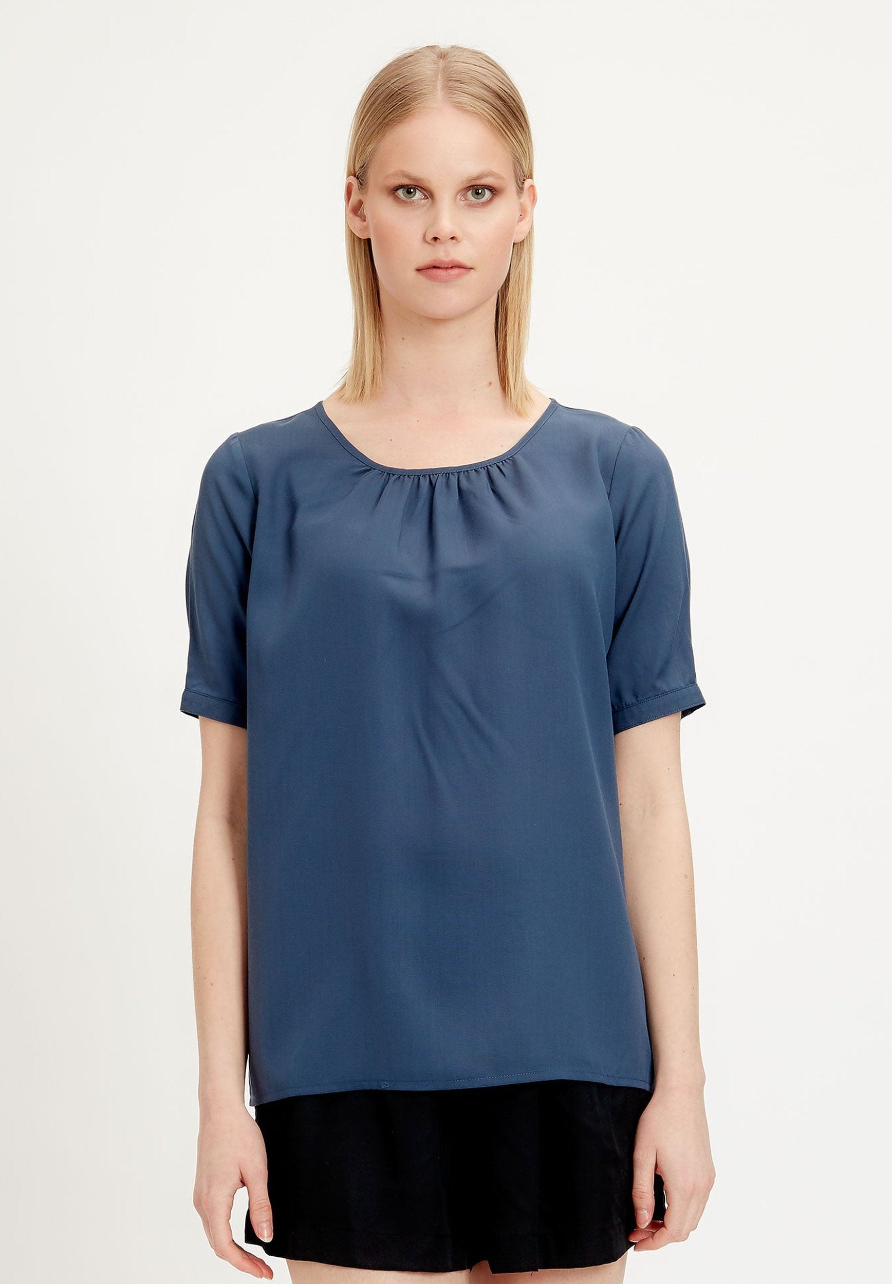 Kurzarm Bluse aus TENCEL™ Lyocell