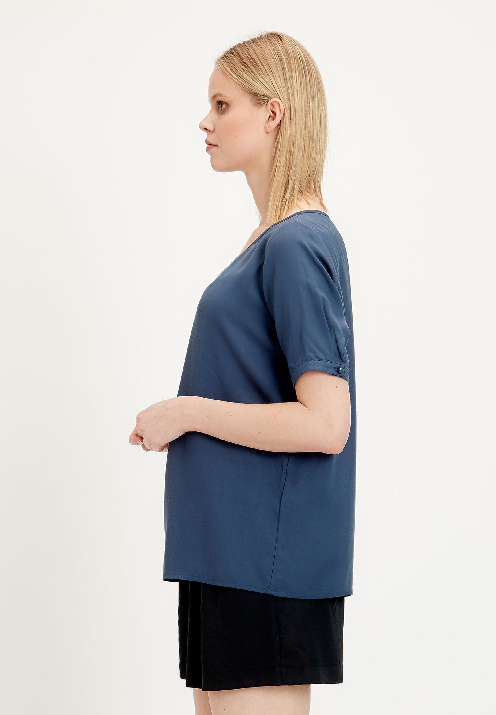 Kurzarm Bluse aus TENCEL™ Lyocell