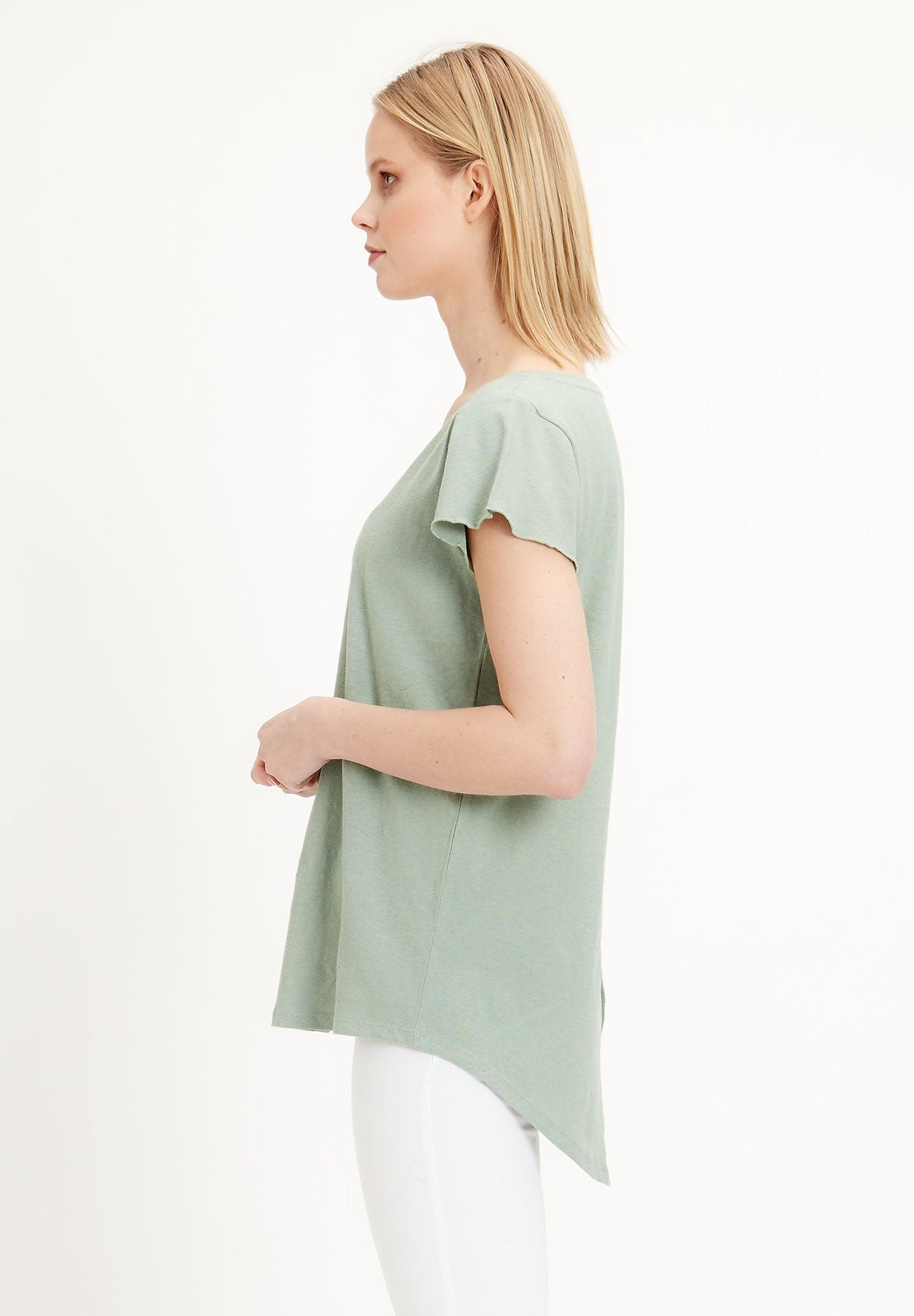 T-Shirt aus Leinen-Bio-Baumwolle-Mix