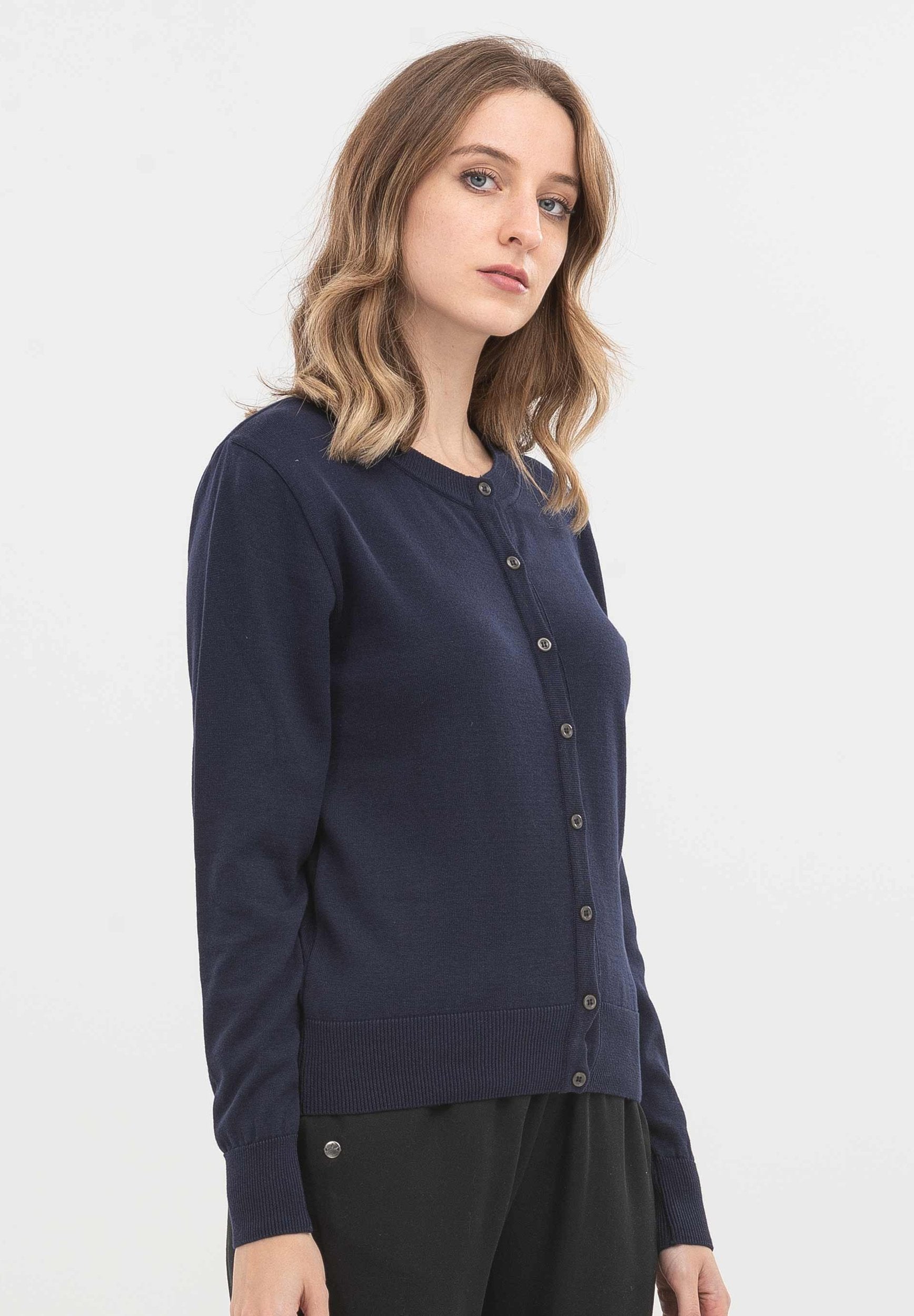 Cardigan aus Bio-Baumwolle mit Knopfleiste