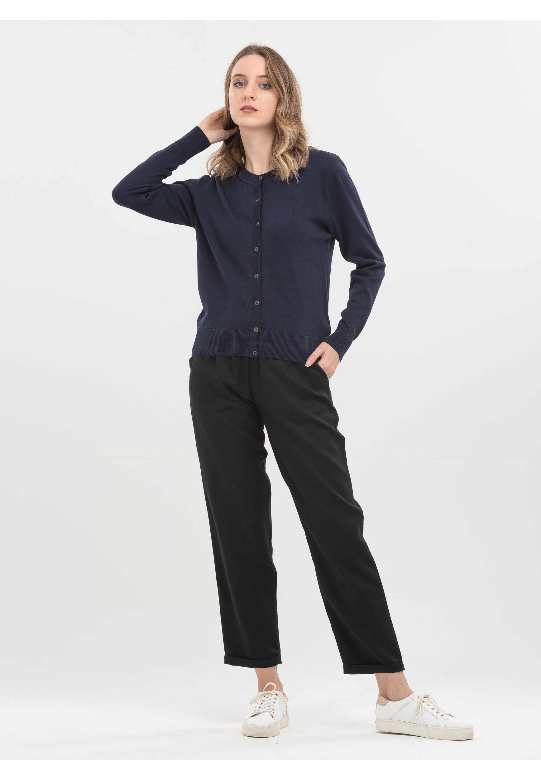 Cardigan aus Bio-Baumwolle mit Knopfleiste