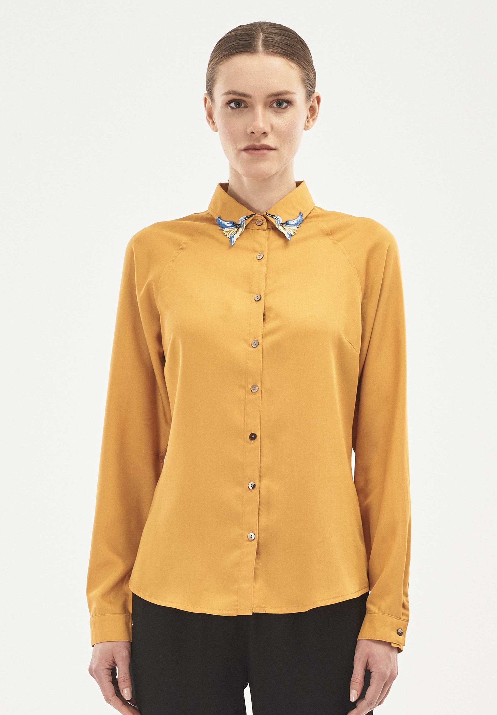 Hemdbluse aus TENCEL™ Lyocell mit Raglanärmeln