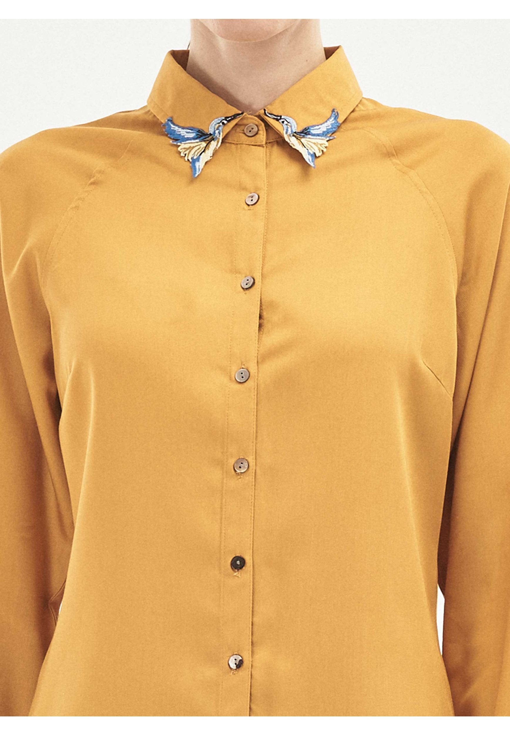 Hemdbluse aus TENCEL™ Lyocell mit Raglanärmeln