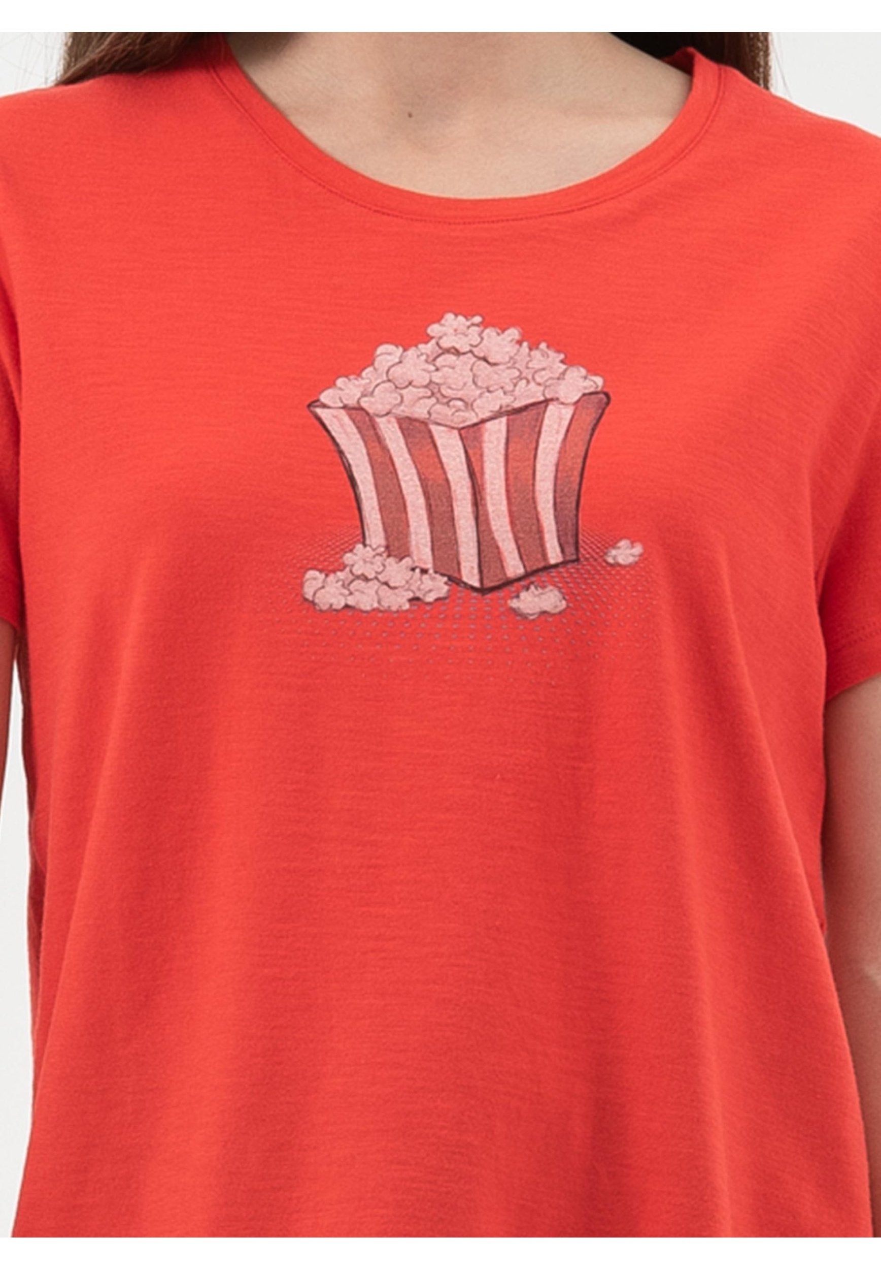 T-Shirt aus Bio-Baumwolle mit Popcorn-Print