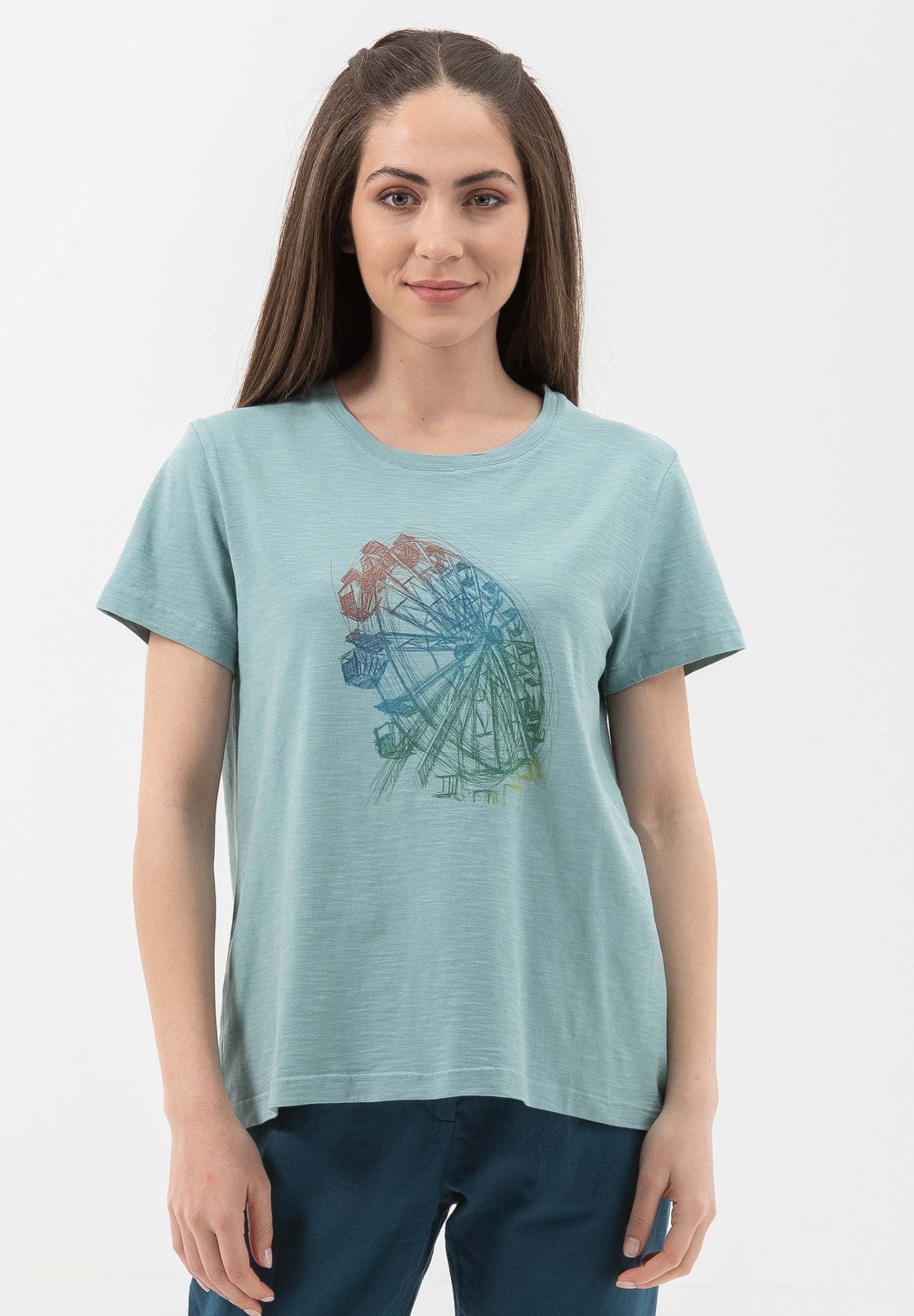 T-Shirt aus Bio-Baumwolle mit  Riesenrad-Print
