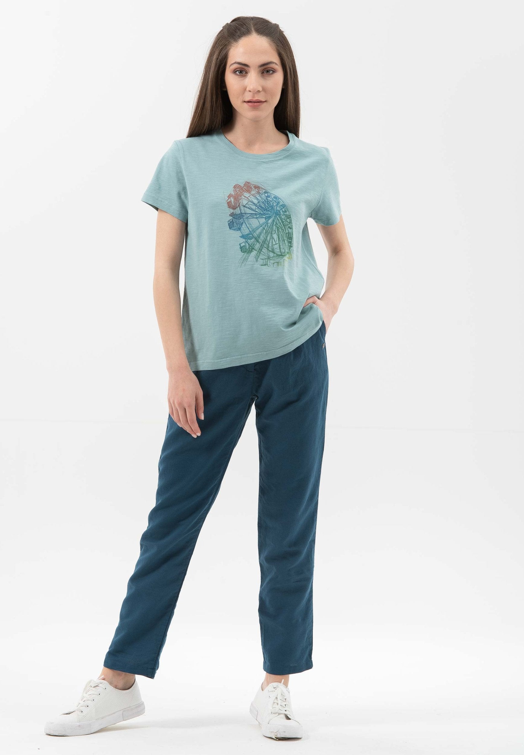 T-Shirt aus Bio-Baumwolle mit  Riesenrad-Print