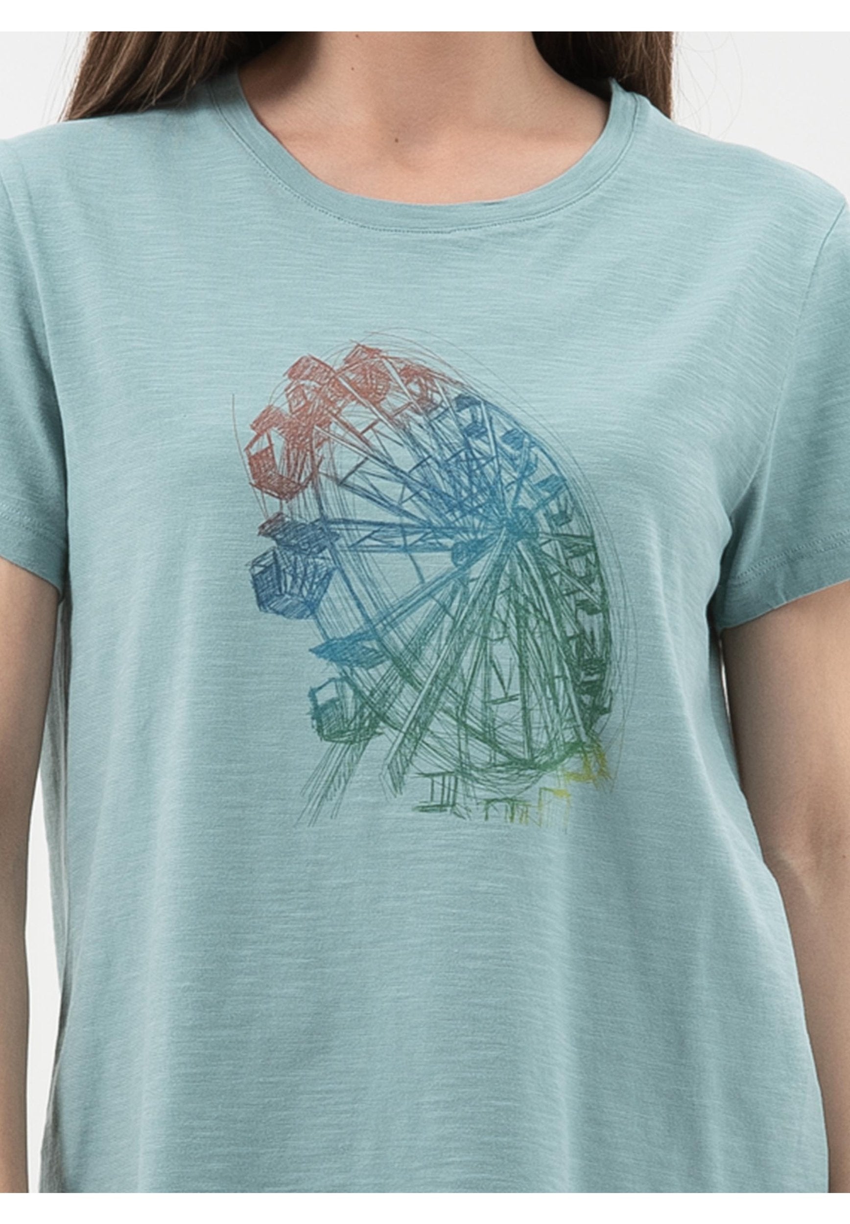 T-Shirt aus Bio-Baumwolle mit  Riesenrad-Print