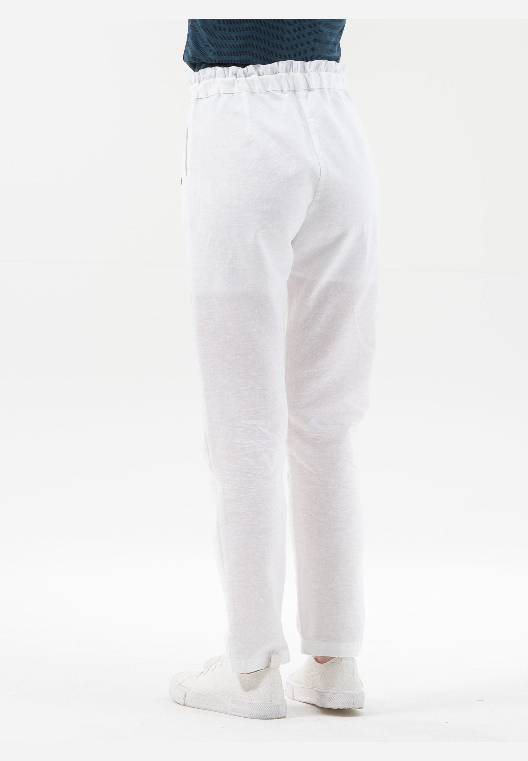 Paperbag-Hose aus Leinen mit Bio-Baumwolle