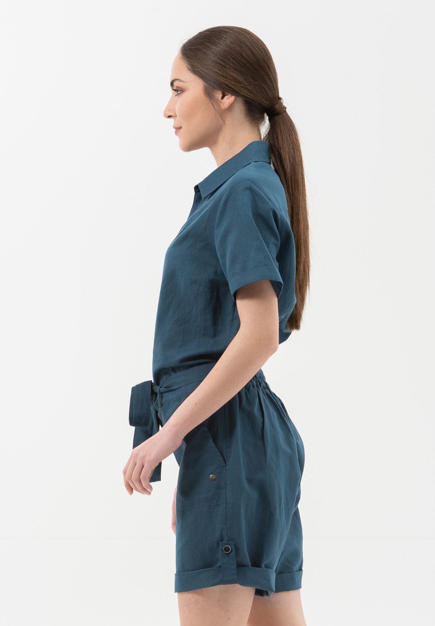 Jumpsuit aus Leinen mit Bio-Baumwolle