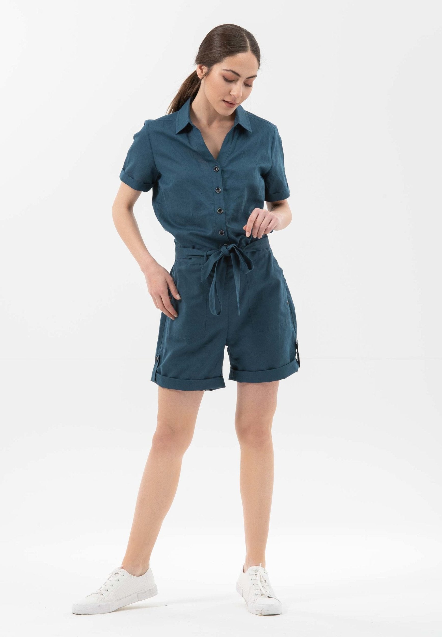 Jumpsuit aus Leinen mit Bio-Baumwolle
