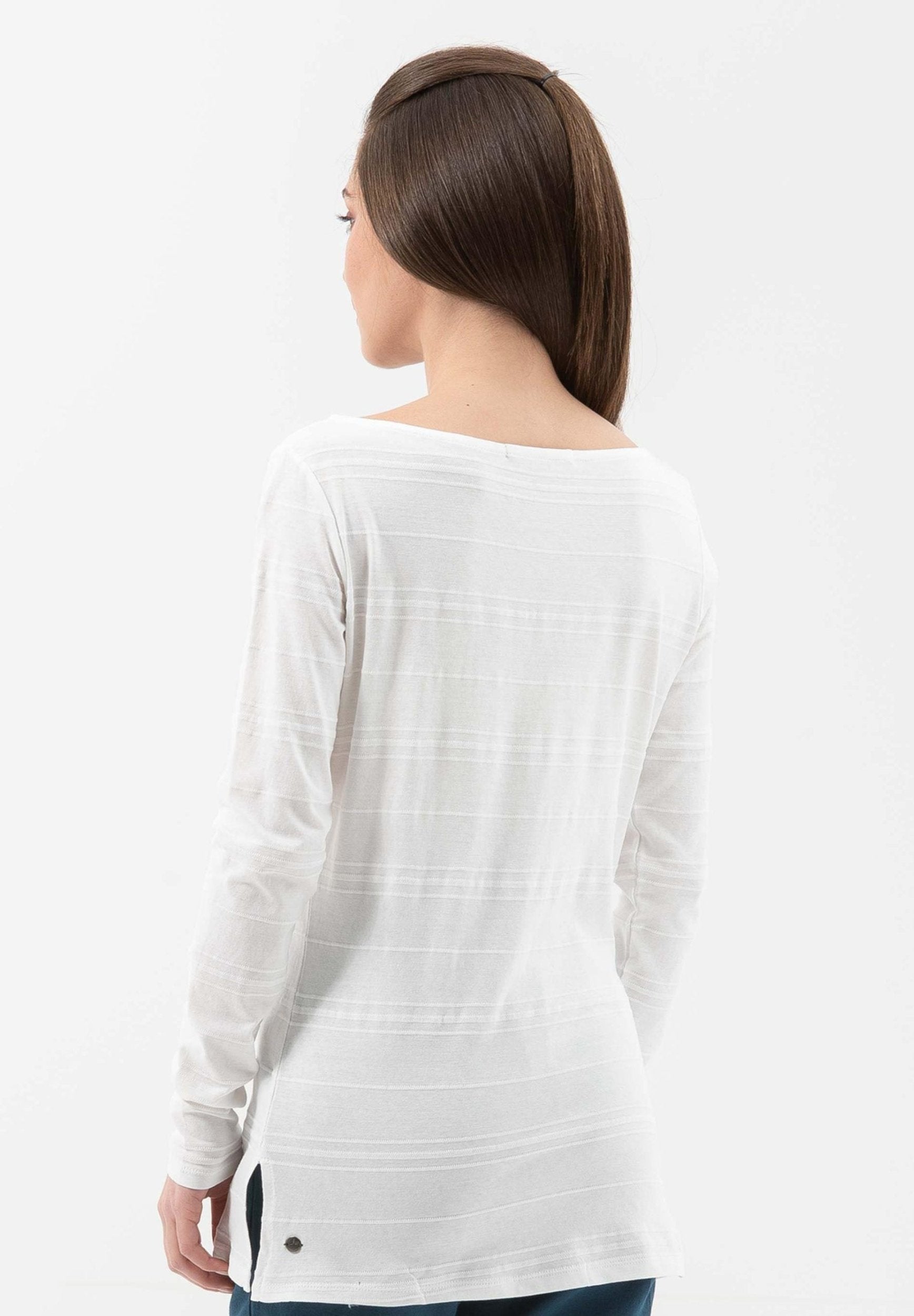 Langarmshirt aus Bio-Baumwolle mit U-Boot-Ausschnitt