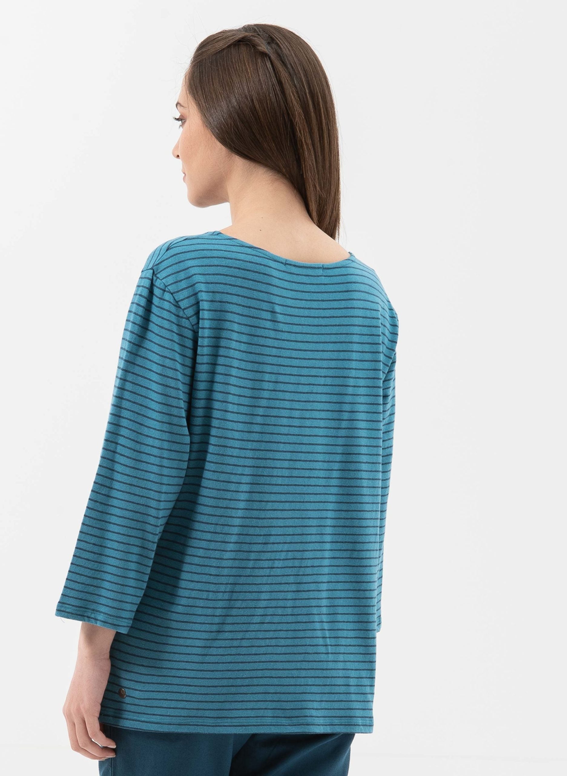 Longsleeve aus Bio-Baumwolle mit Leinen