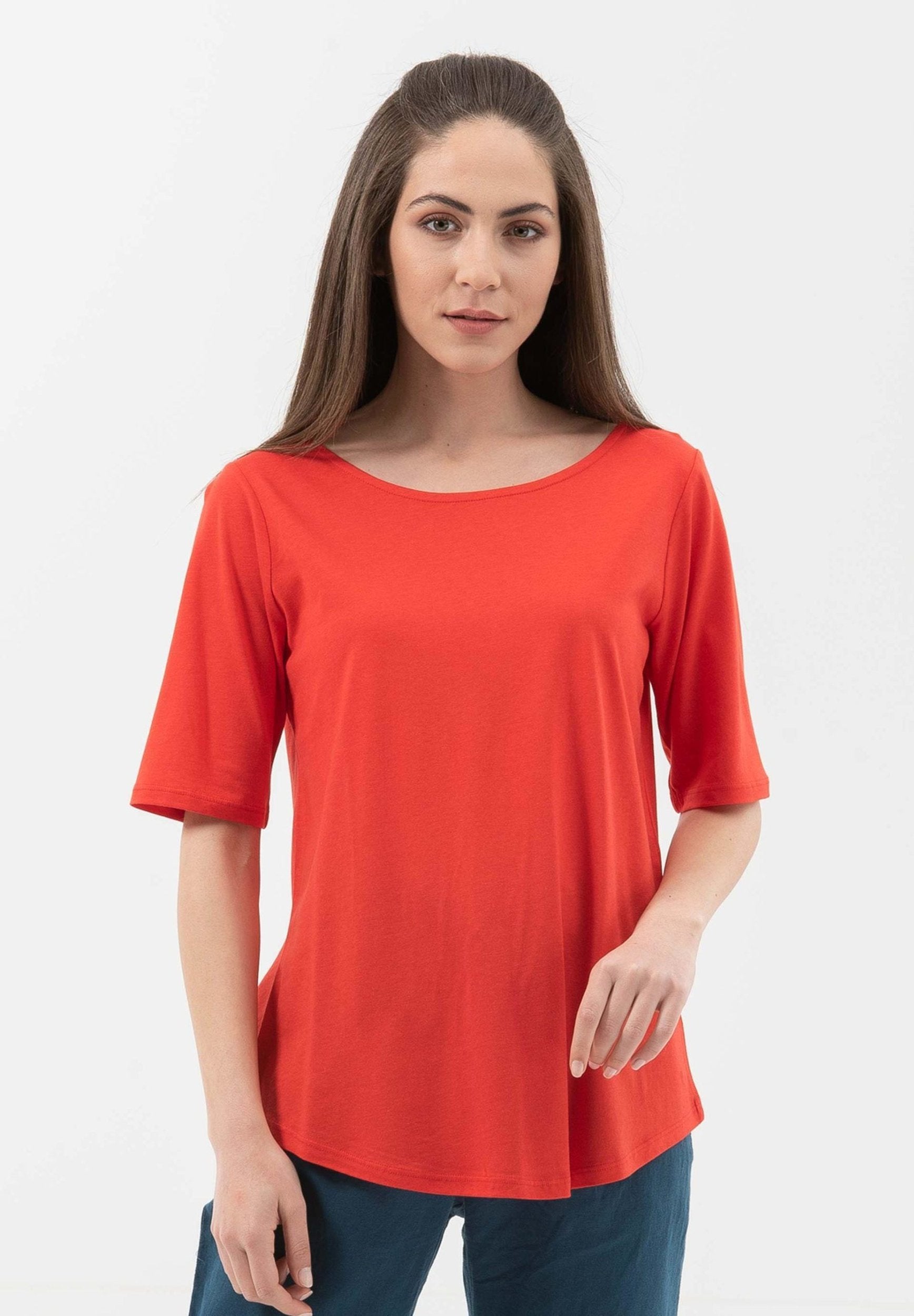 T-Shirt aus TENCEL™ Lyocell-Bio-Baumwolle-Mix | Nachhaltige Damenmode