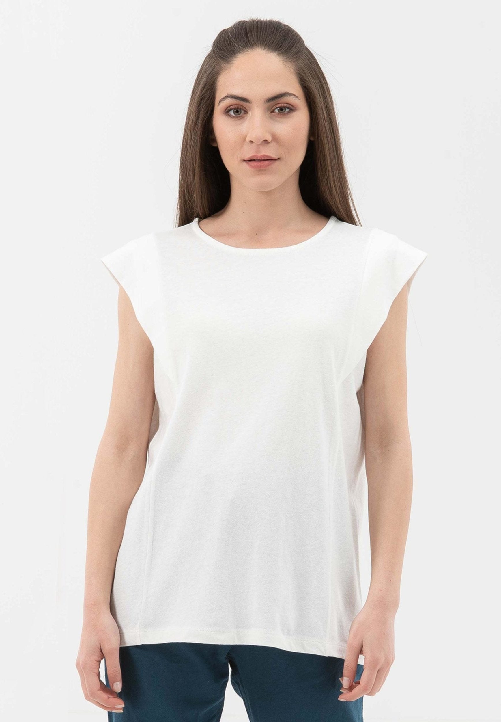 T-Shirt aus Bio-Baumwolle mit Leinen | Nachhaltige Damenmode
